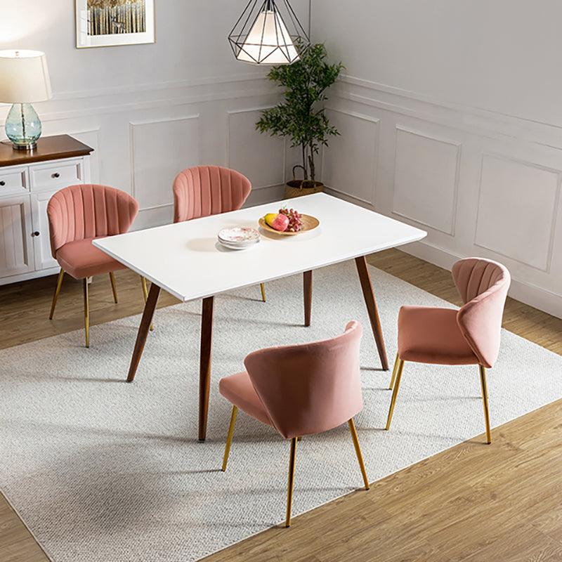 Modern Dining Chairs Set of 4 - Mid Century Metal Leg Side Chairs for Kitchen, Dining Room & Office - Aruna Contemporary Upholstered Seating
