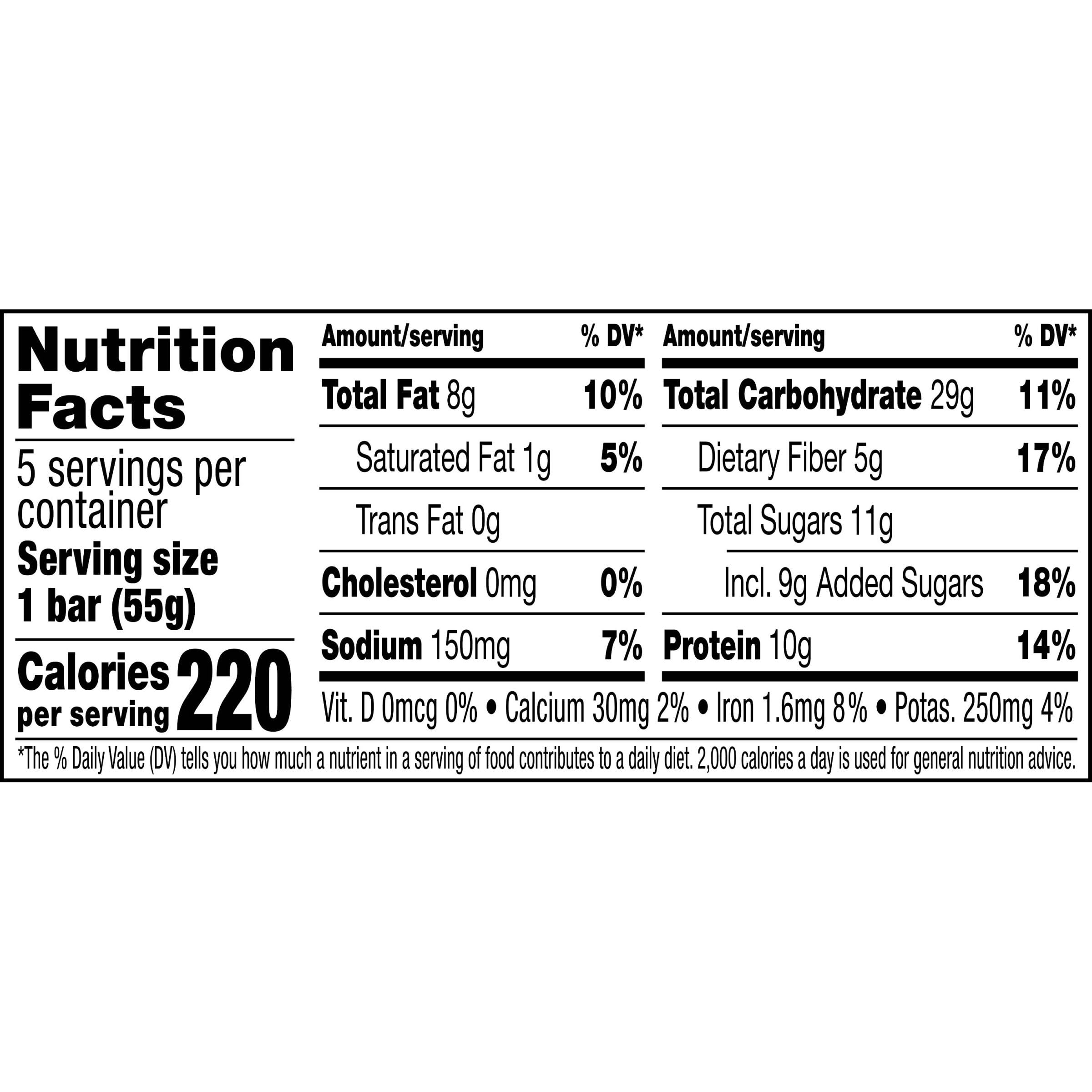 RXBAR Nut Butter and Oat Protein Bars - Blueberry Cashew Butter Flavor, 9.7oz Box (5 Bars) | High Protein Snacks for Workout Recovery, Healthy On-the-Go Breakfast & Office Snacks