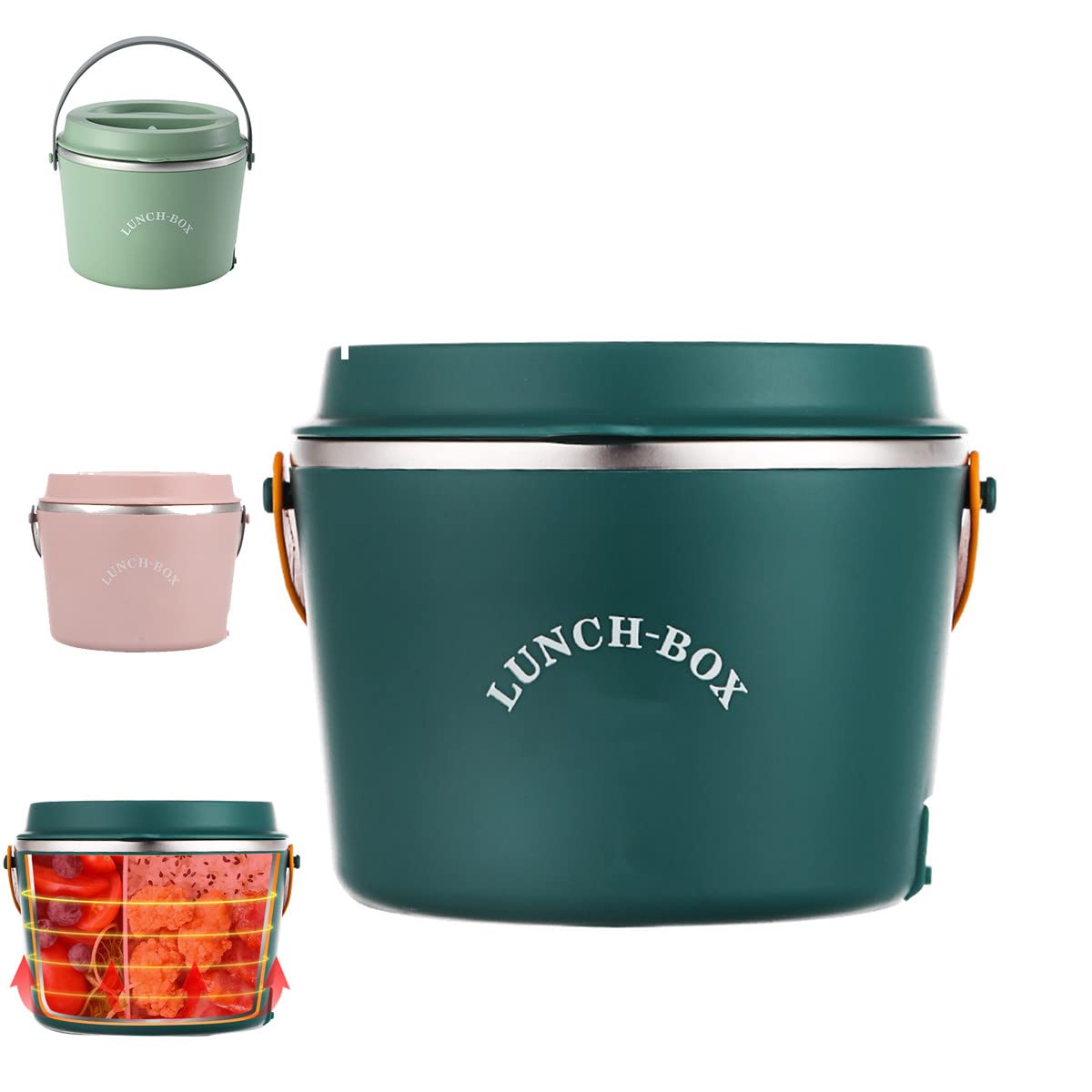 Portable Electric Lunch Box 1.2L - Insulated Steam Heating Meal Container for Hot Food | Perfect for Road Trips, Travel, Picnics & Camping | Blue Thermal Lunch Box for Office, School & Outdoor Activities