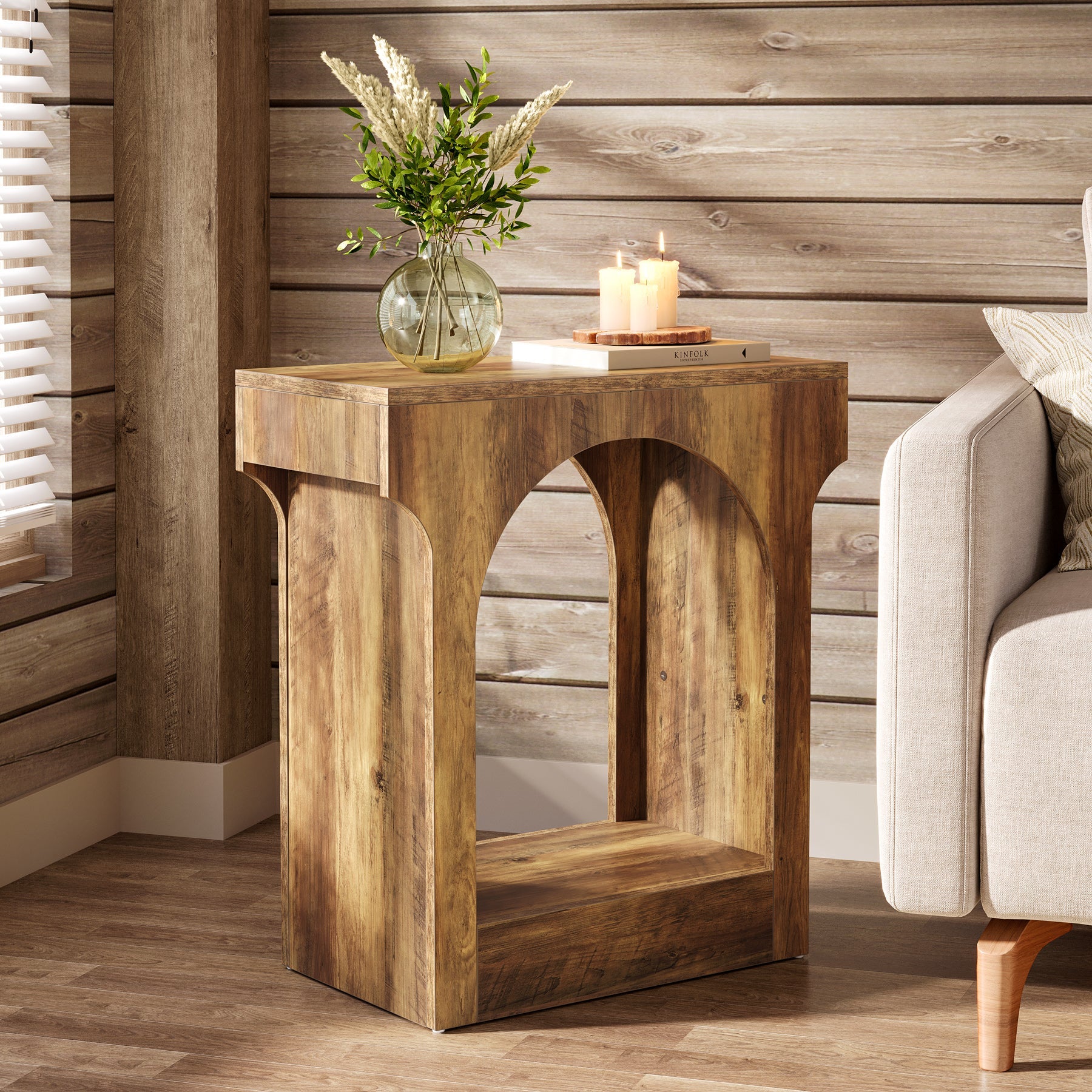 2-Tier Wood End Table with Storage Shelf - Modern Nightstand for Bedroom, Living Room, or Office - Perfect for Small Spaces & Home Organization