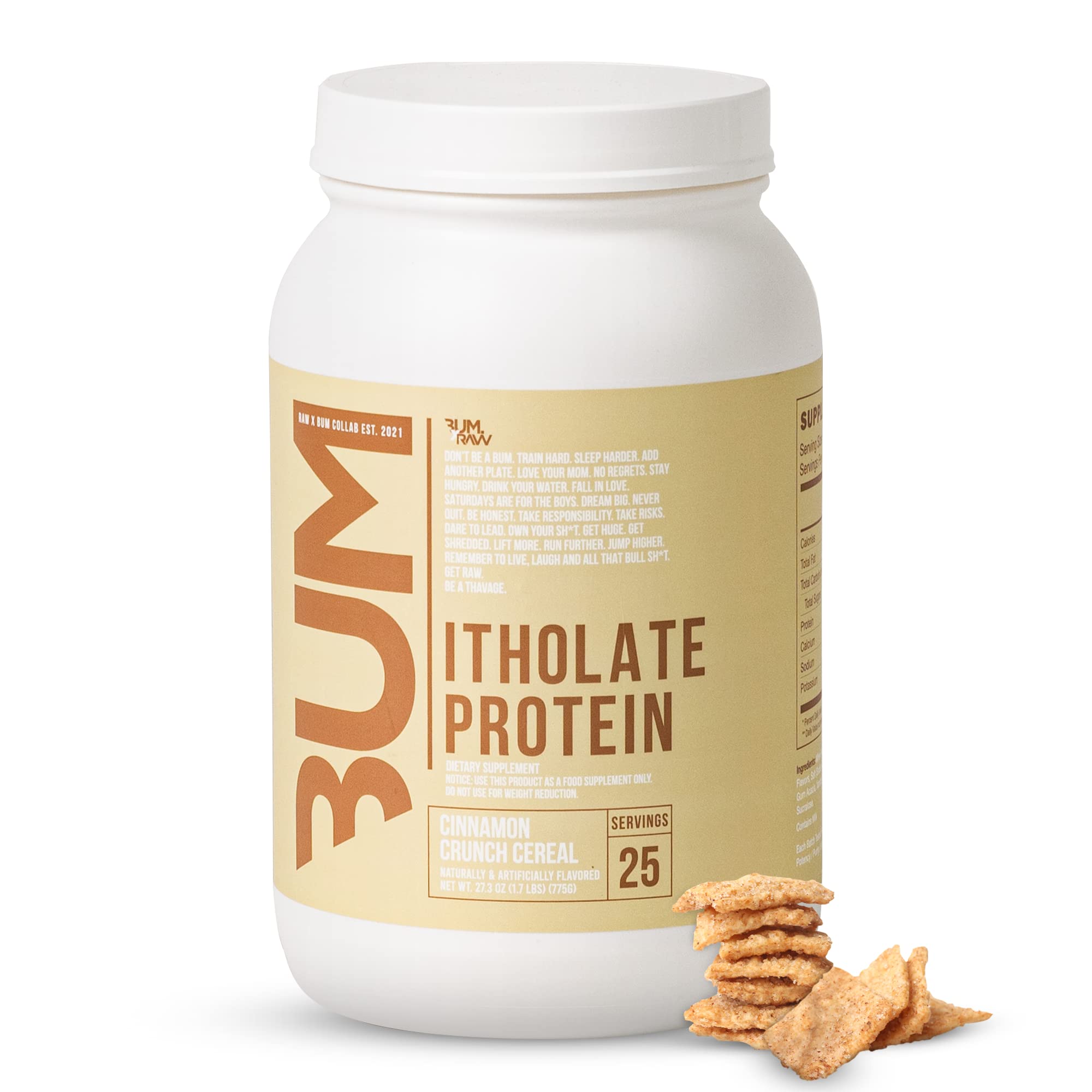 CBUM Itholate Protein Powder - 100% Grass-Fed Whey Isolate, Cinnamon Crunch Flavor - Low Fat & Low Carb for Muscle Growth & Recovery - 25 Servings | Pre-Workout & Post-Workout Supplement for Athletes & Fitness Enthusiasts