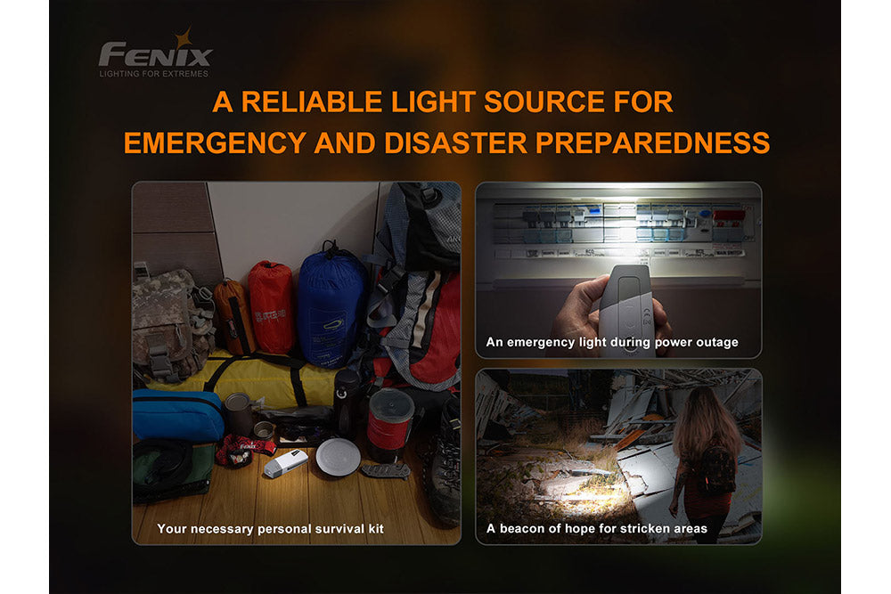 Fenix E Star Portable Self-Powered Emergency LED Flashlight - Perfect for Camping, Hiking, Power Outages & Survival Kits