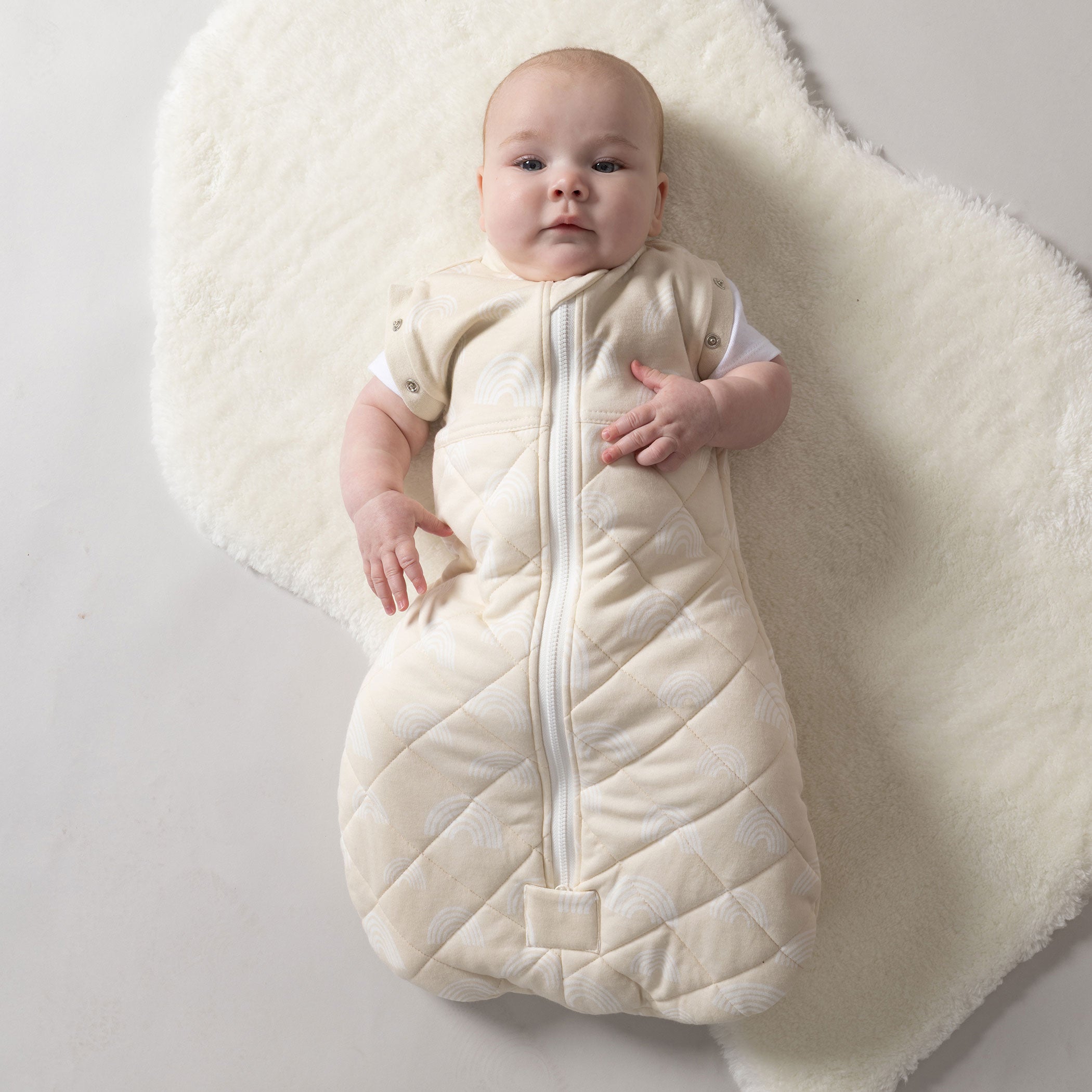 Nordic 2.5 TOG Swaddle Sleep Bag for Babies - Soft & Breathable Cotton Sleeping Sack - Perfect for Nursery, Daycare & Travel (Sand Color)