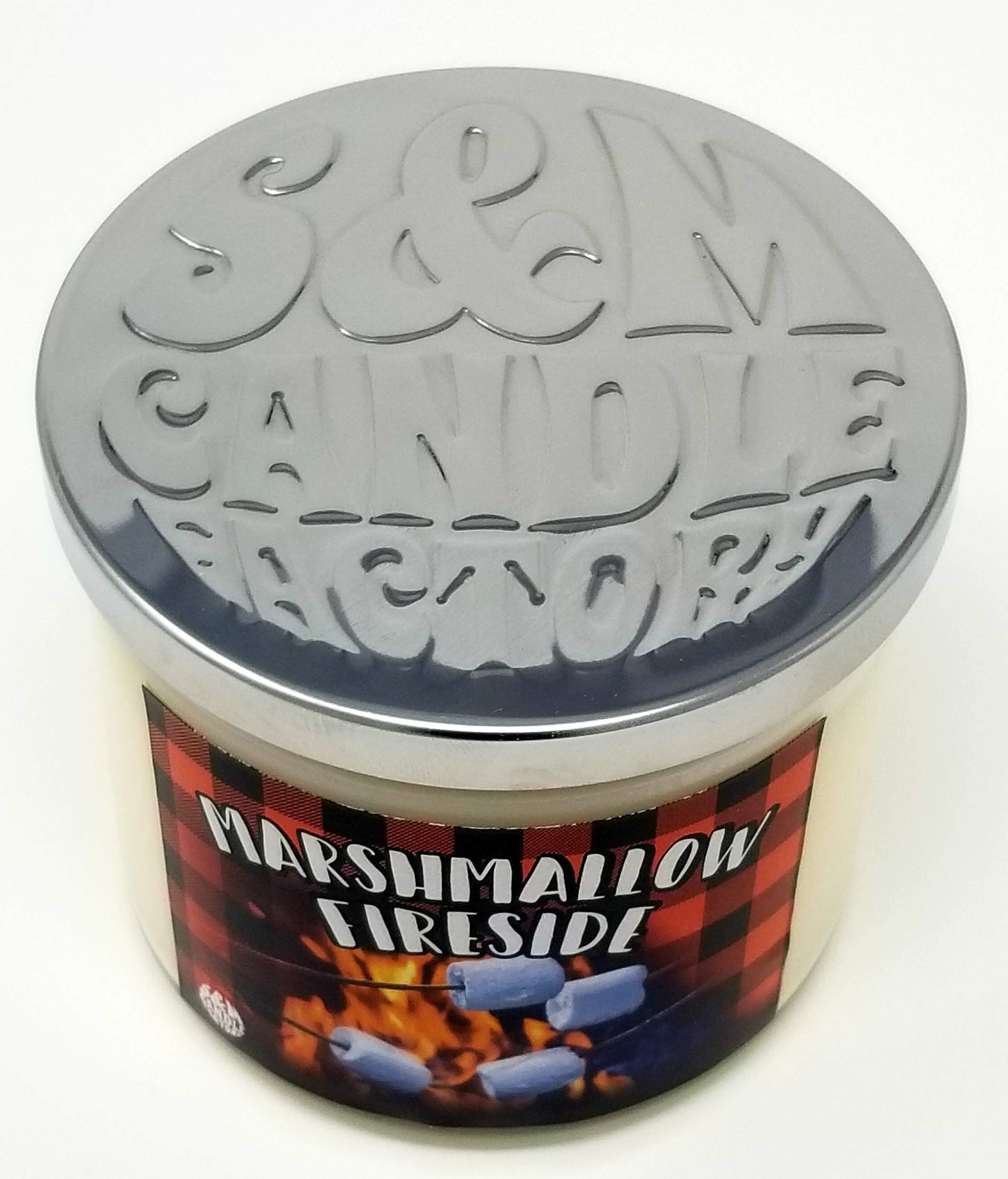 Premium Marshmallow Fireside Scented Soy Wax Candle - 3 Wick Glass Jar for Aromatherapy & Relaxation | Large Home Decor Candle by S&M Candle Factory | Perfect for Cozy Evenings, Romantic Dinners & Stress Relief