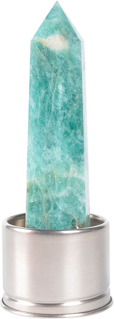 Natural Quartz Crystal Column for Water Bottle - Rechargeable Healing Gemstone, Green Crystal Point for Energy Cleansing & Positive Vibes - Perfect for Meditation, Yoga & Home Decor
