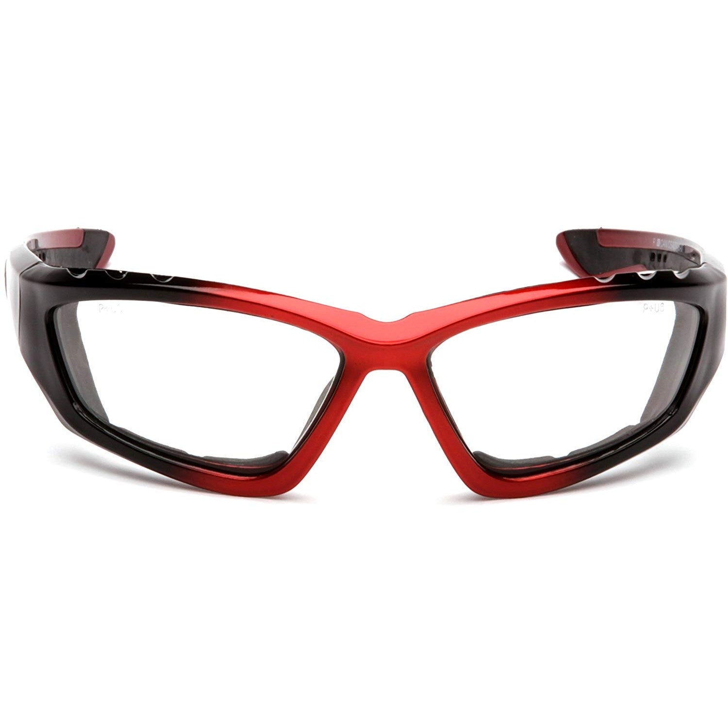 Pyramex SBR8710DTP Accurist Safety Glasses - Clear Lens, Black/Red Frame - ANSI Z87.1 Certified for Construction, Woodworking & DIY Projects