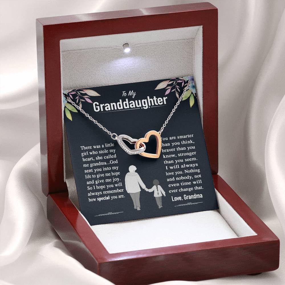 Granddaughter Necklace - Heartfelt Gift from Grandpa & Grandma, Birthday & Graduation Jewelry Pendant with Message Card & Gift Box - Perfect for Special Occasions & Keepsake Memories