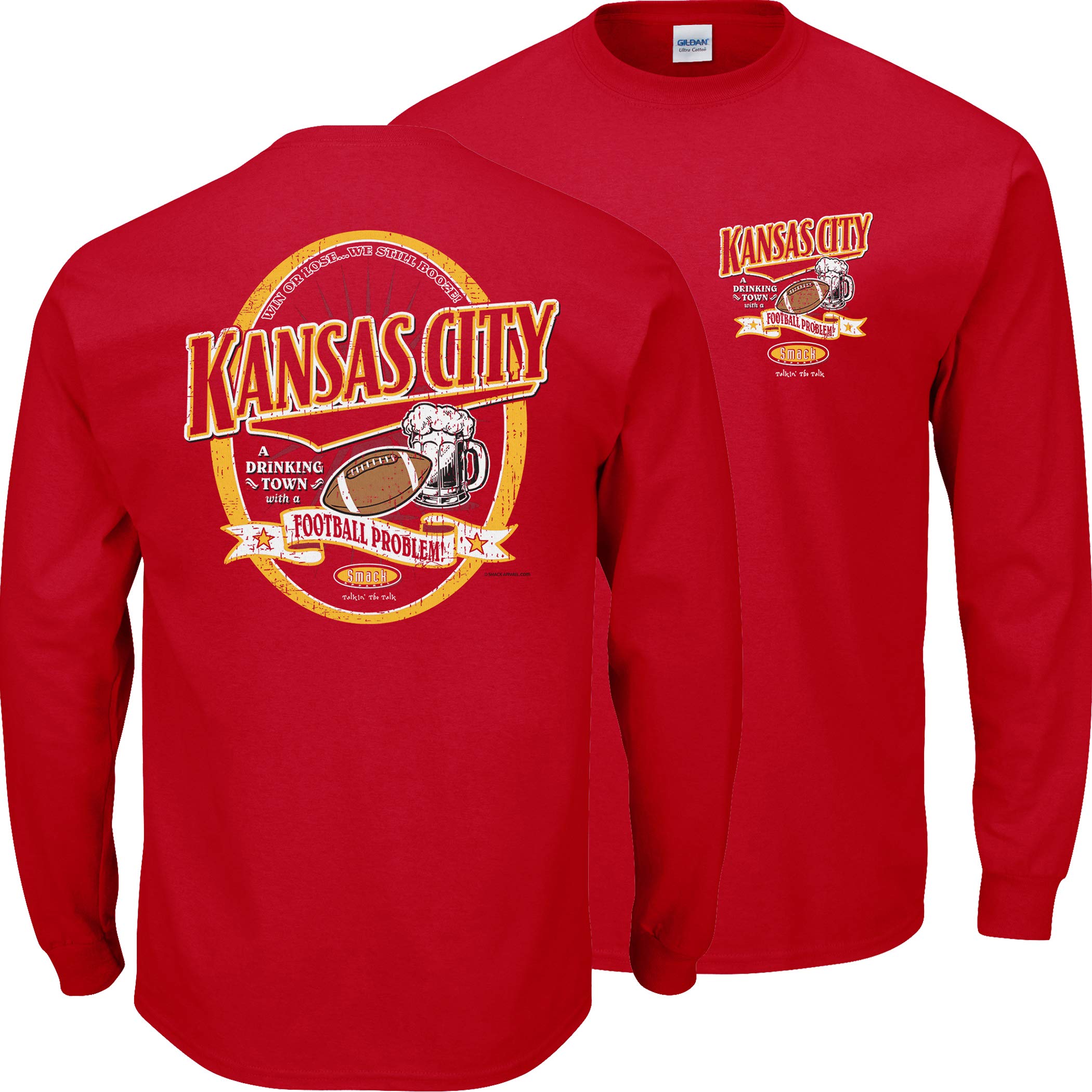 Kansas City Chiefs Football Fan T-Shirt - 'A Drinking Town with A Football Problem' Red Tee for Men & Women (Sizes SM-5XL) | Game Day, Tailgating & Casual Wear