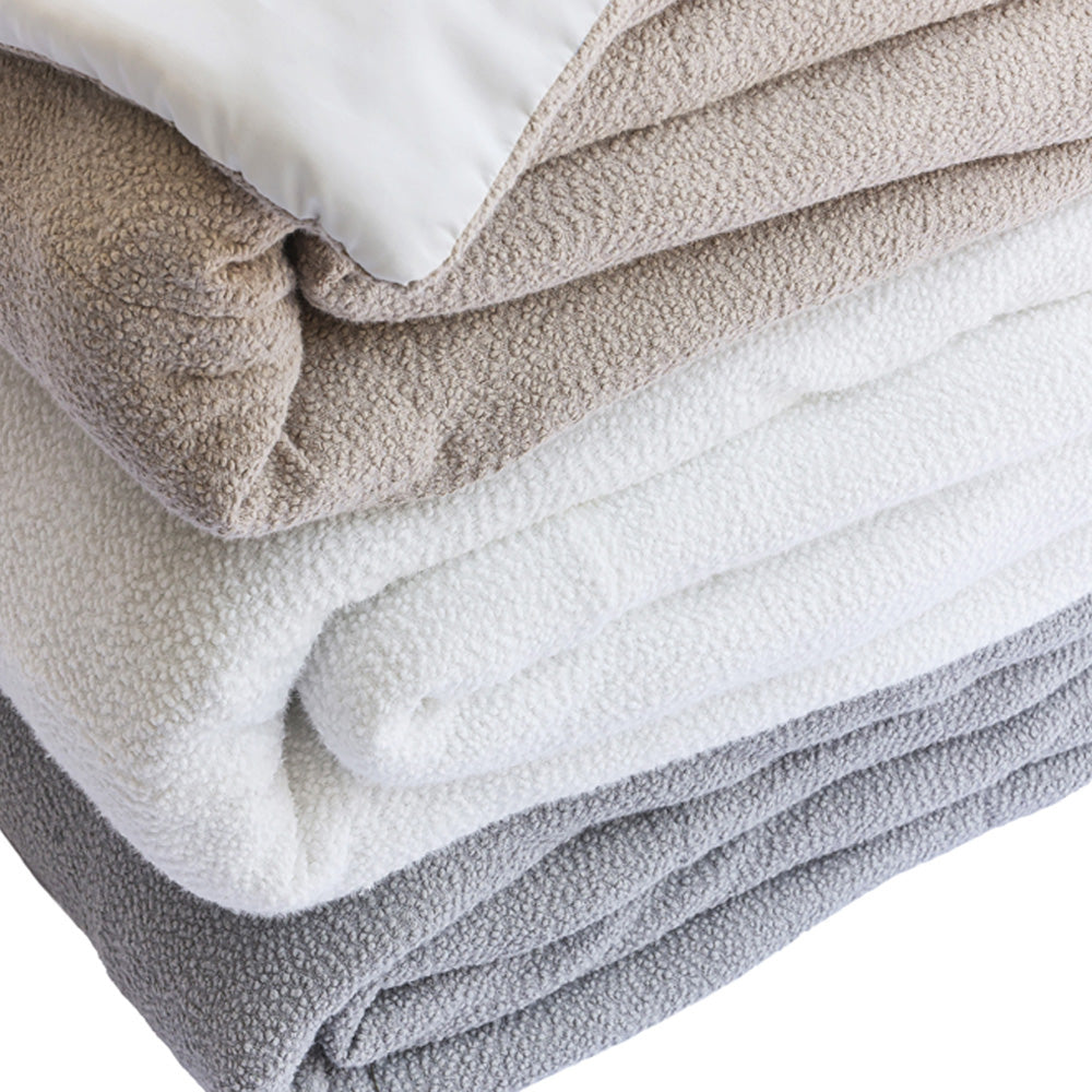 Luxury Bouclé Comforter Set - Soft White Bedding for Cozy Nights - Perfect for Master Bedroom, Guest Room & Dorm Decor