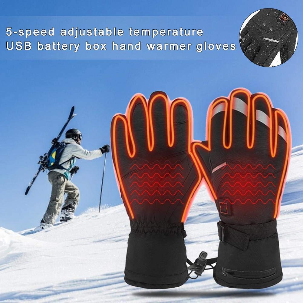 Rechargeable Battery Heated Gloves for Men - Winter Motorcycle Riding, Skiing, Snowboarding & Outdoor Activities - Warm Electric Heating Gloves for Cold Weather Cycling, Scooter & Snow Sports