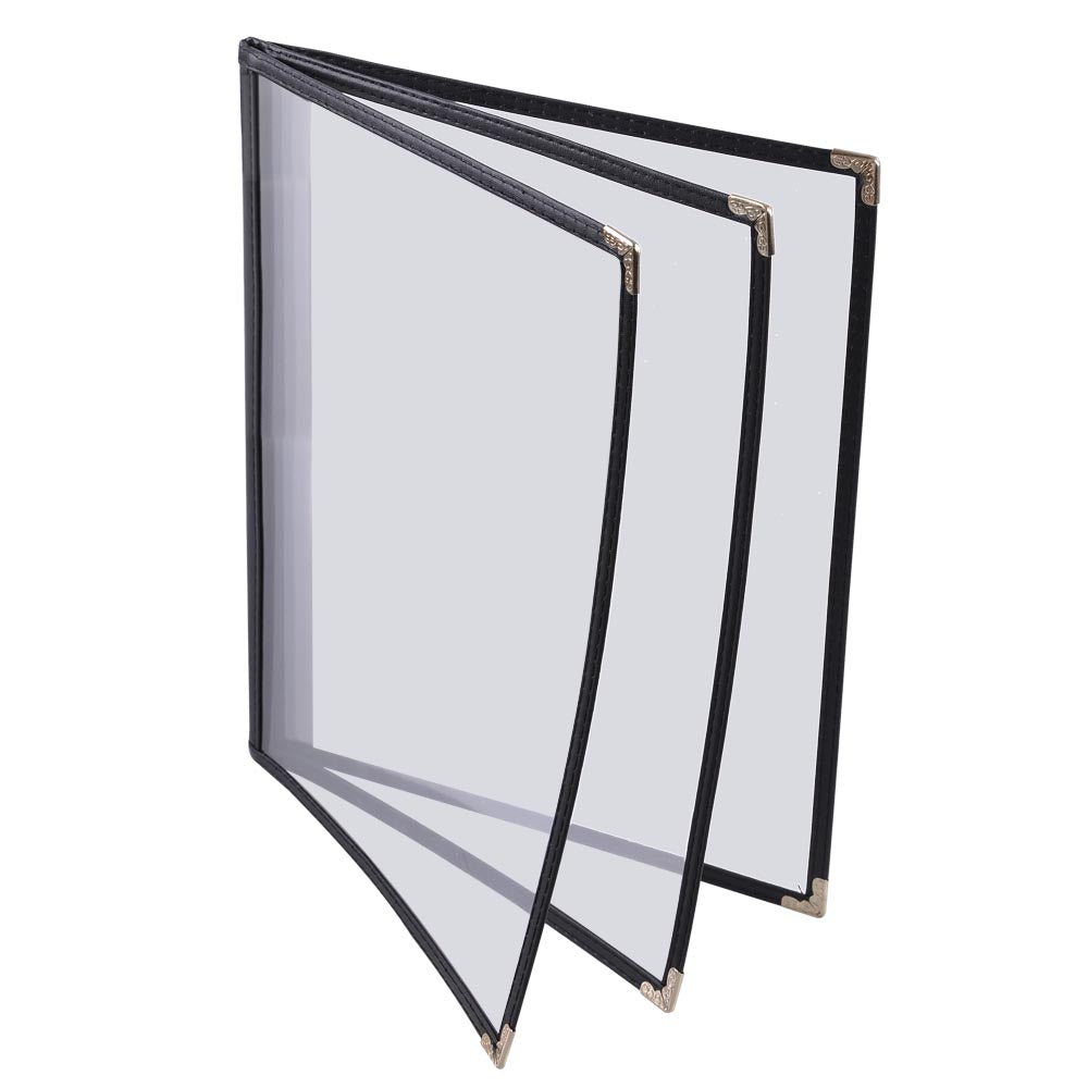 Premium 8.5x11 PVC Vinyl Menu Covers - 6-Pocket Cafe Menu Folder (30-Pack) - Waterproof Restaurant Menu Holders for Coffee Shop, Diner, Bakery & Food Service Businesses