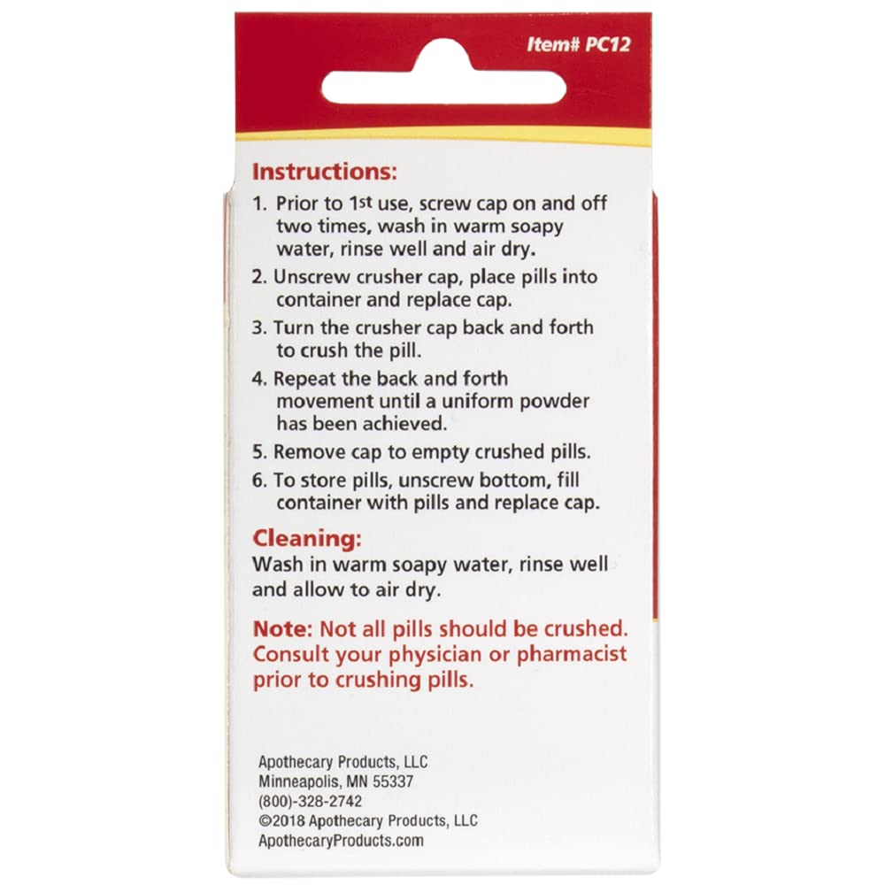 Premium Pill Crusher and Grinder - Safe & Easy Medication & Vitamin Organizer - BPA-Free Tablet Crusher with Storage Container (Transparent/Red) - Perfect for Elderly Care, Travel, and Daily Health Management