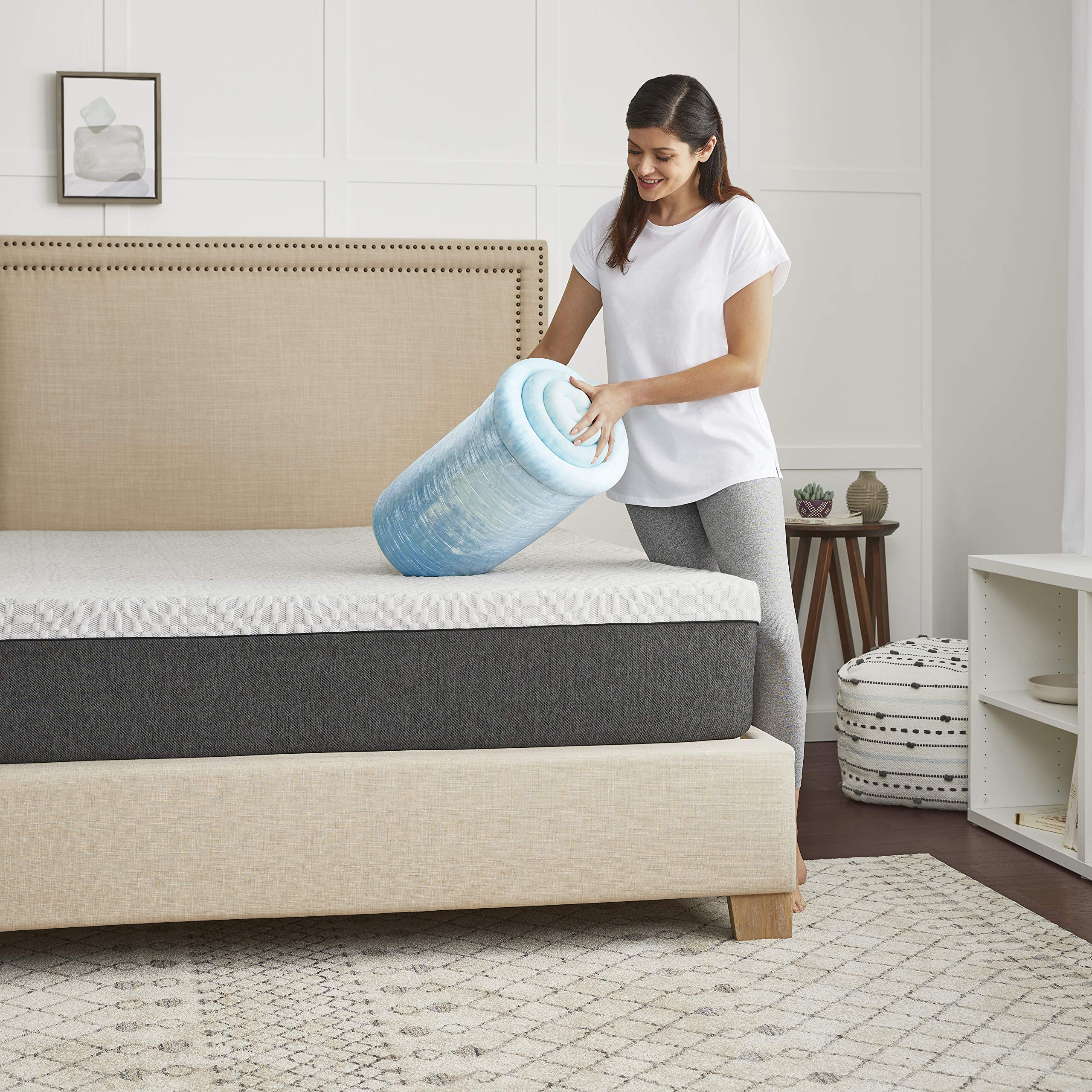 SealyChill Gel Memory Foam Mattress Topper 1.5 Inch - Cooling Full Size Mattress Pad for Pressure Relief & Pain Relief - Breathable White Bed Topper for Hot Sleepers & Side Sleepers