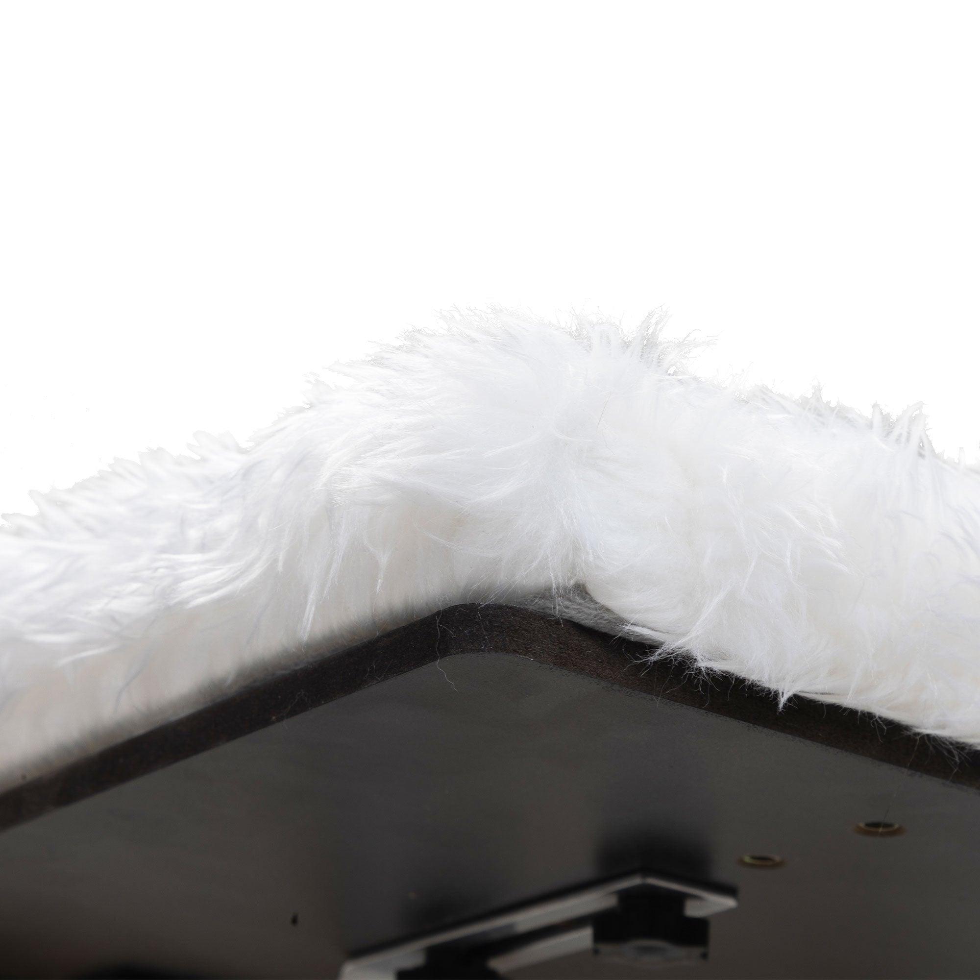 Premium Cat Window Perch with Soft Cushion - Wall Mounted Cat Seat with Sturdy Support Feet - Cozy White Cat Bed for Indoor Cats - Perfect for Sunbathing & Bird Watching