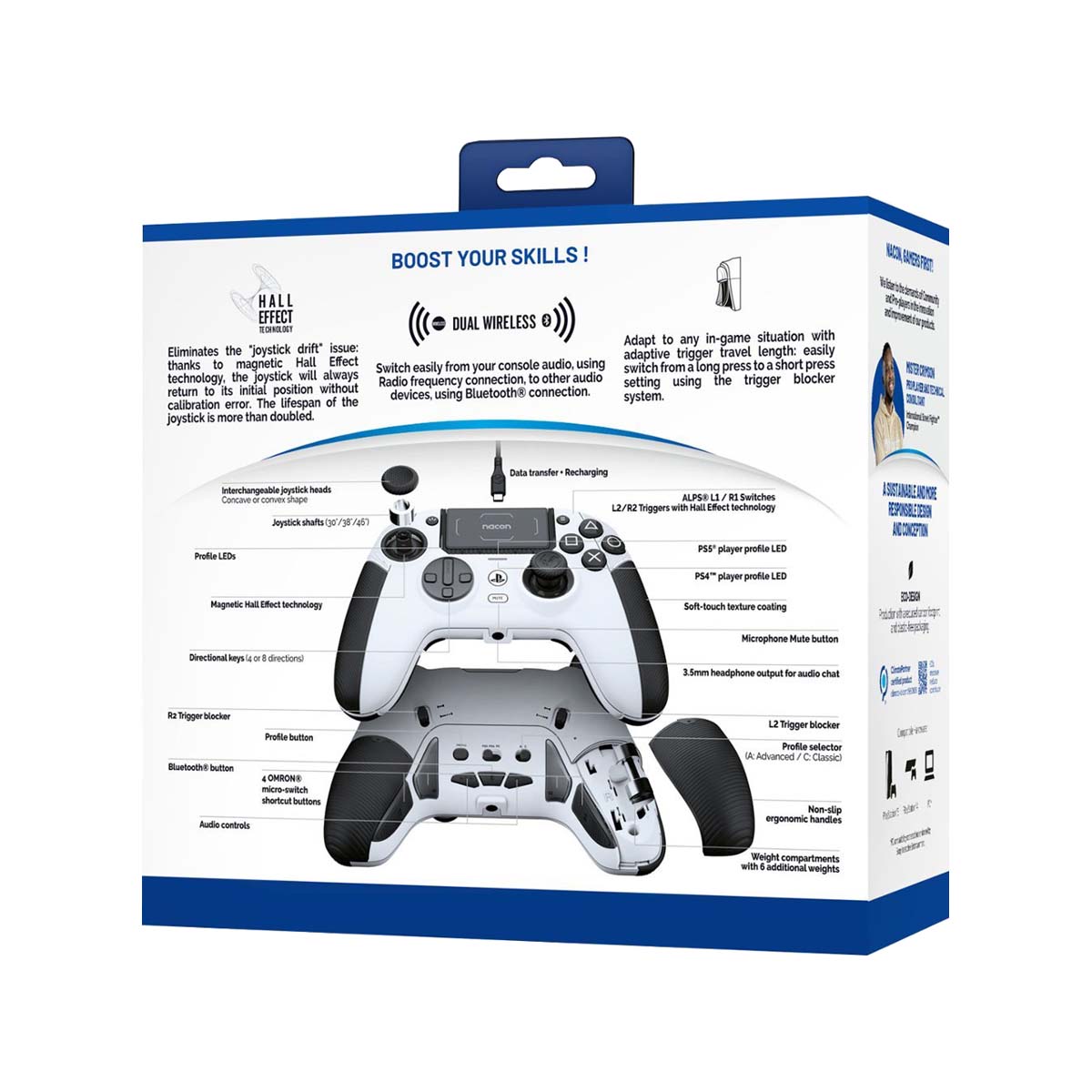 Nacon Revolution Pro 5 PS5 Controller - Wireless Gaming Controller for PlayStation 5 with Customizable Buttons & Triggers (White) - Perfect for Competitive Gaming & Esports Tournaments