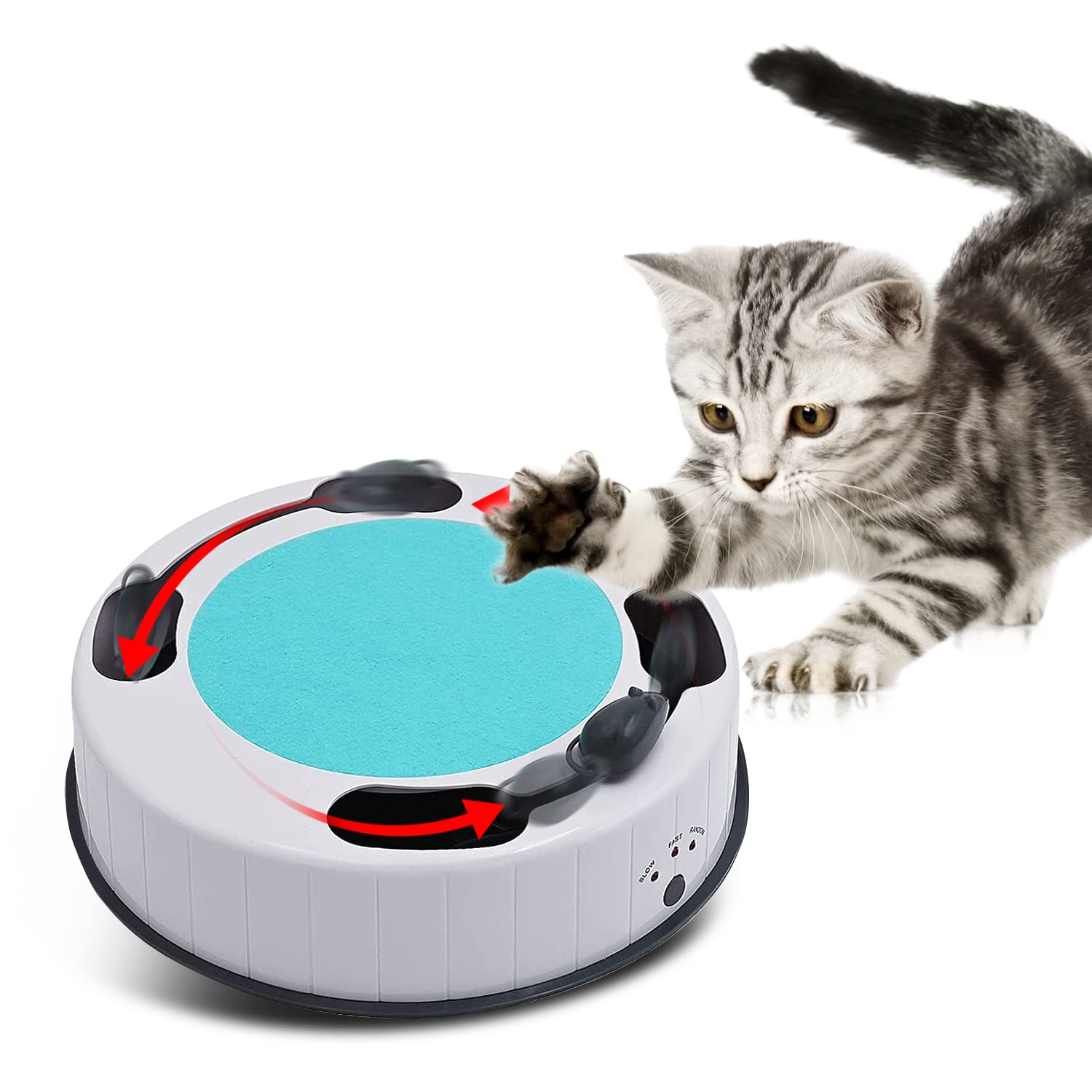 Interactive Cat Toys for Indoor Cats - Electronic Hunting Mice Simulation with Scratching Pad & 3 Balls - Fun Exercise & Stress Relief for Your Feline Friend - Perfect for Playtime, Training & Bonding