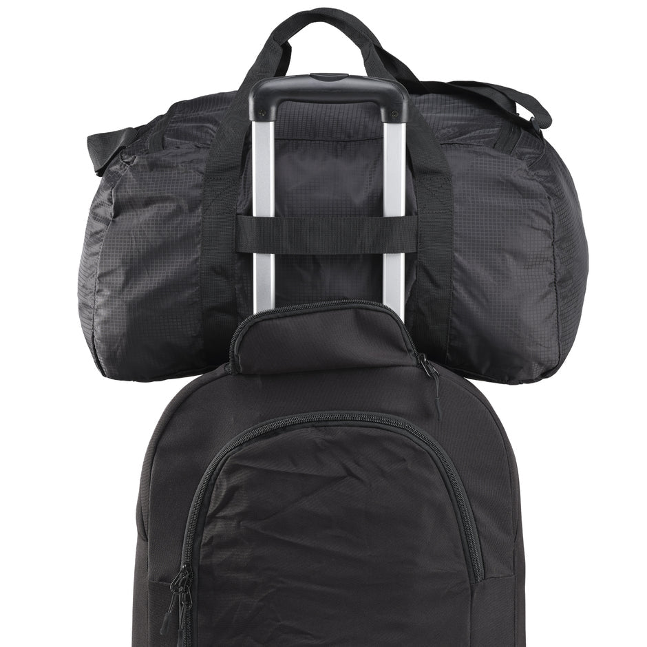 Caribee 1212 Folding 37L Duffle Bag - Black | Water-Resistant Travel Duffel for Gym, Camping & Weekend Getaways