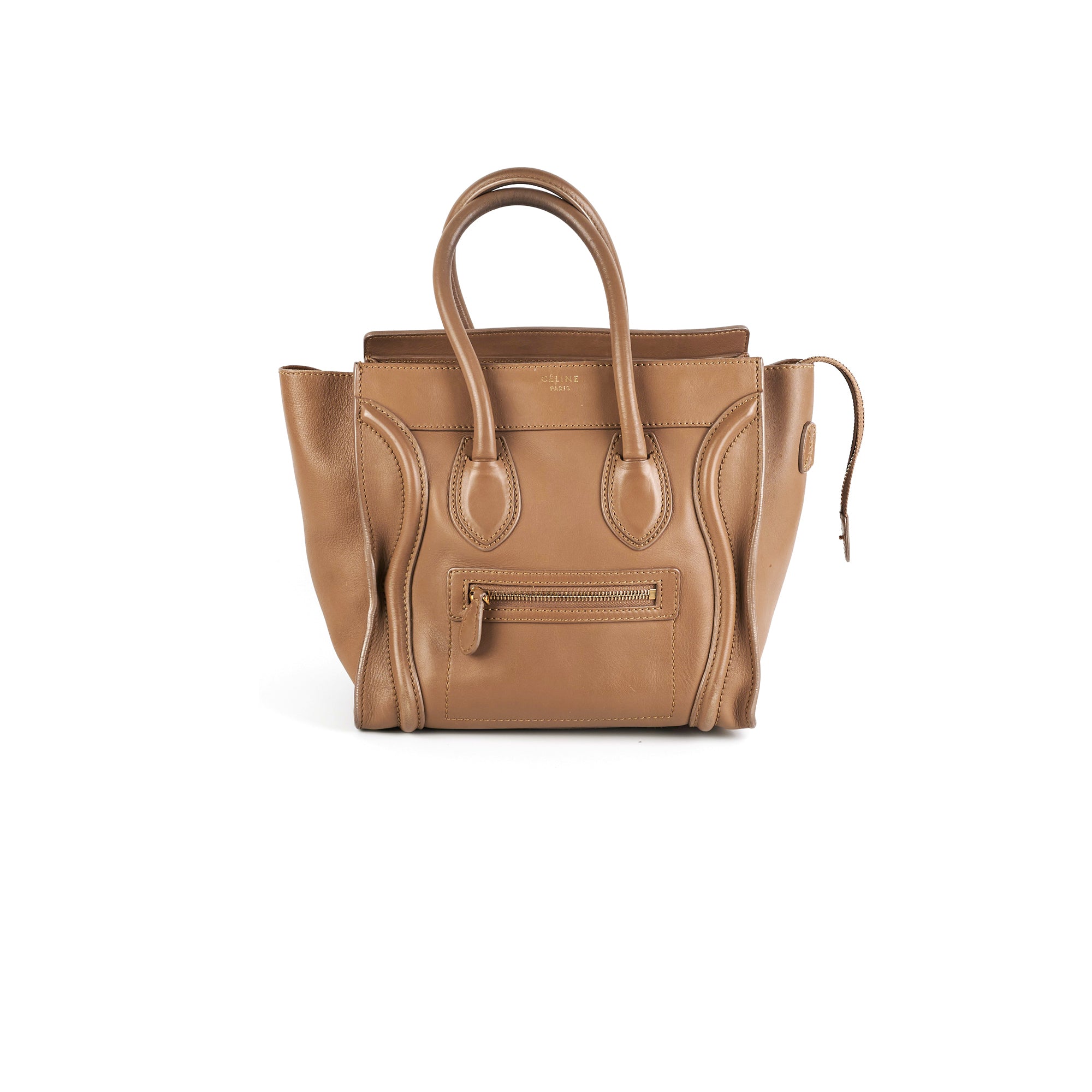Celine Micro Luggage Taupe Tote Bag - Premium Leather Handbag for Women | Perfect for Work, Travel & Everyday Use