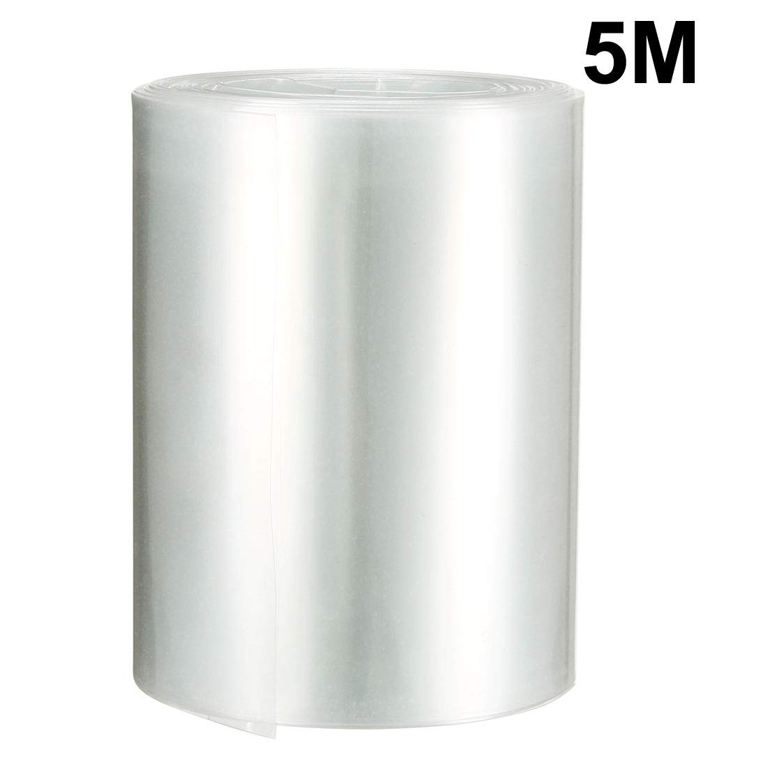 Premium PVC Heat Shrink Battery Wrap Tubing - 105mm Flat Width for 18650 Batteries (5 Meter Length, Clear) | DIY Battery Repair & Protection for Vape Mods, Flashlights, and Electronic Devices