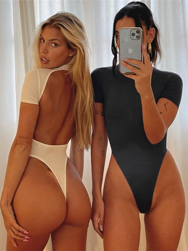 ZASUWA Women's Sexy Backless Quick Dry Bodysuit - Perfect for Beach, Pool, Gym & Night Out
