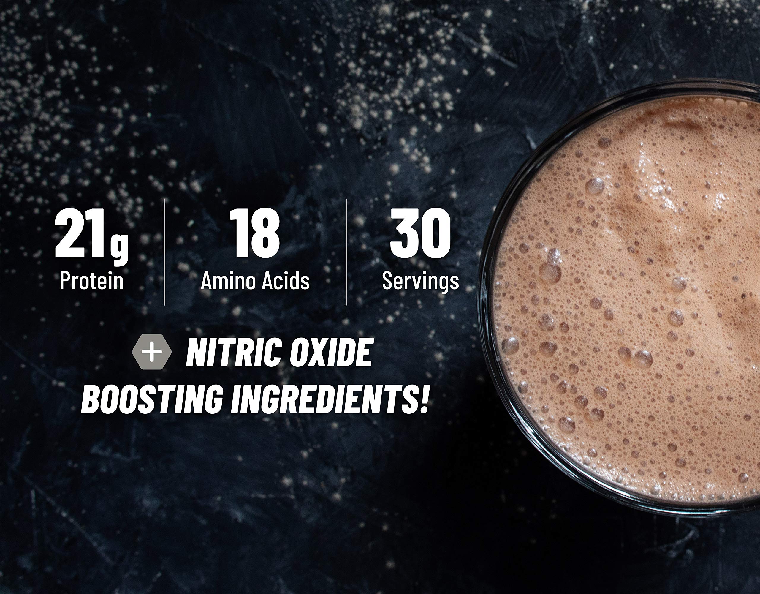 Organic Vegan Protein Powder with Nitric Oxide Boost - Vanilla Bean Flavor, BCAA Amino Acids for Muscle Growth, Performance & Recovery - 30 Servings | Plant-Based Protein Supplement for Athletes, Workout & Post-Training Recovery
