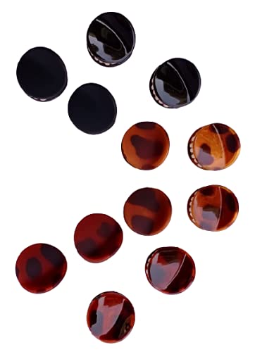 Women's Small Hair Claw Clips - 12 Pack Black & Brown Shine & Matte Hair Clips for Women & Girls - Perfect for Ponytails, Buns & Everyday Hairstyles
