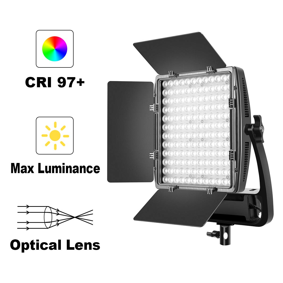 GVM LT-50S-B3L 50W Dimmable Bi-Color LED Video Light Panel Kit (3-Pack) with Tripods, 3200K-5600K, CRI 97+, APP Control - Professional Studio Lighting for YouTube, Photography, Live Streaming & Video Production