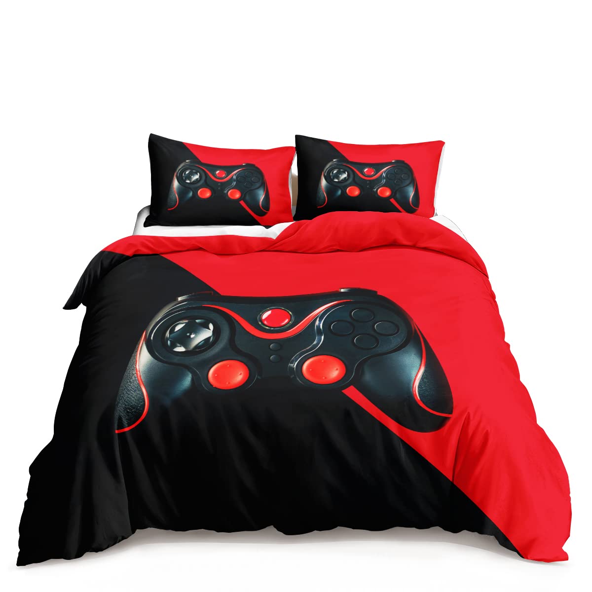 HOSIMA Gaming Bedding Set - Full Size Gamer Bed Sheets with Controller Design - Cool Video Game Themed Bedroom Decor for Boys - Perfect for Gaming Rooms, Teen Bedrooms & Esports Enthusiasts