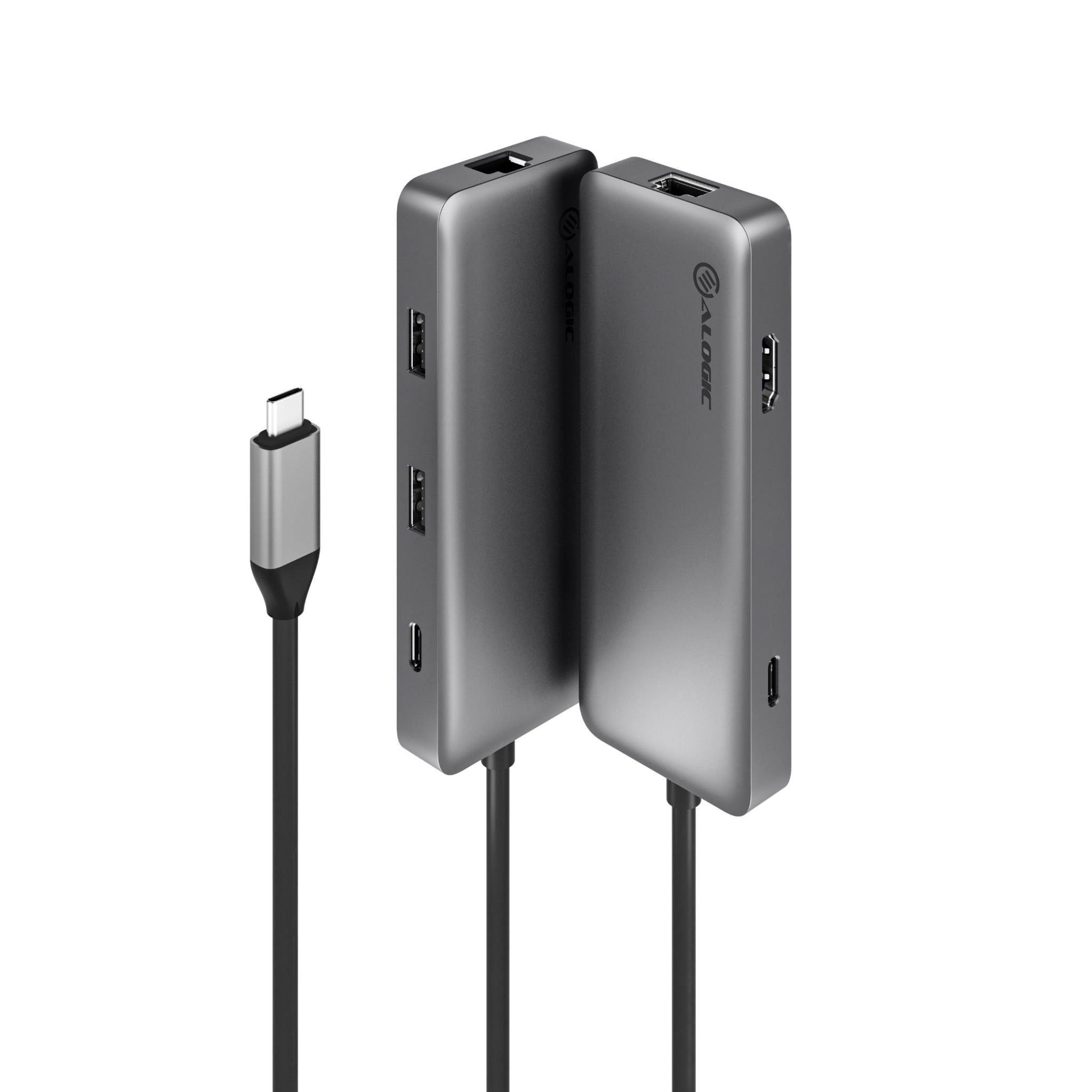 Alogic Spark 6-in-1 USB C Hub with 4K HDMI, USB 3.0, SD Card Reader - Perfect for MacBook Pro, iPad Pro & Windows Laptops - Home Office & Travel Essential