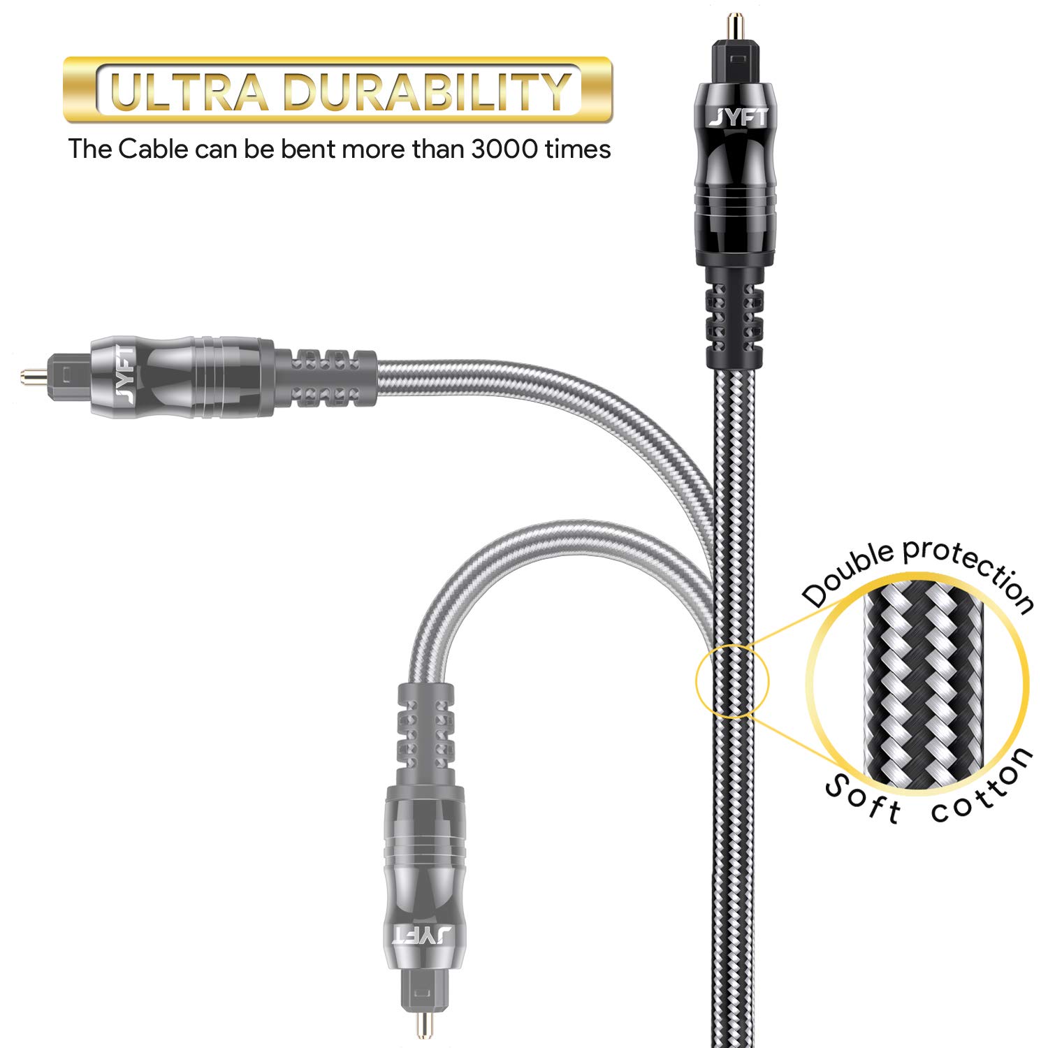 20-Pack Bulk Digital Optical Audio Toslink Cable 6ft - 24K Gold Plated Connectors, S/PDIF Port for Home Theater, Sound Bar, TV, PS4, Xbox, PlayStation - Perfect for Crystal Clear Audio in Gaming & Entertainment Systems