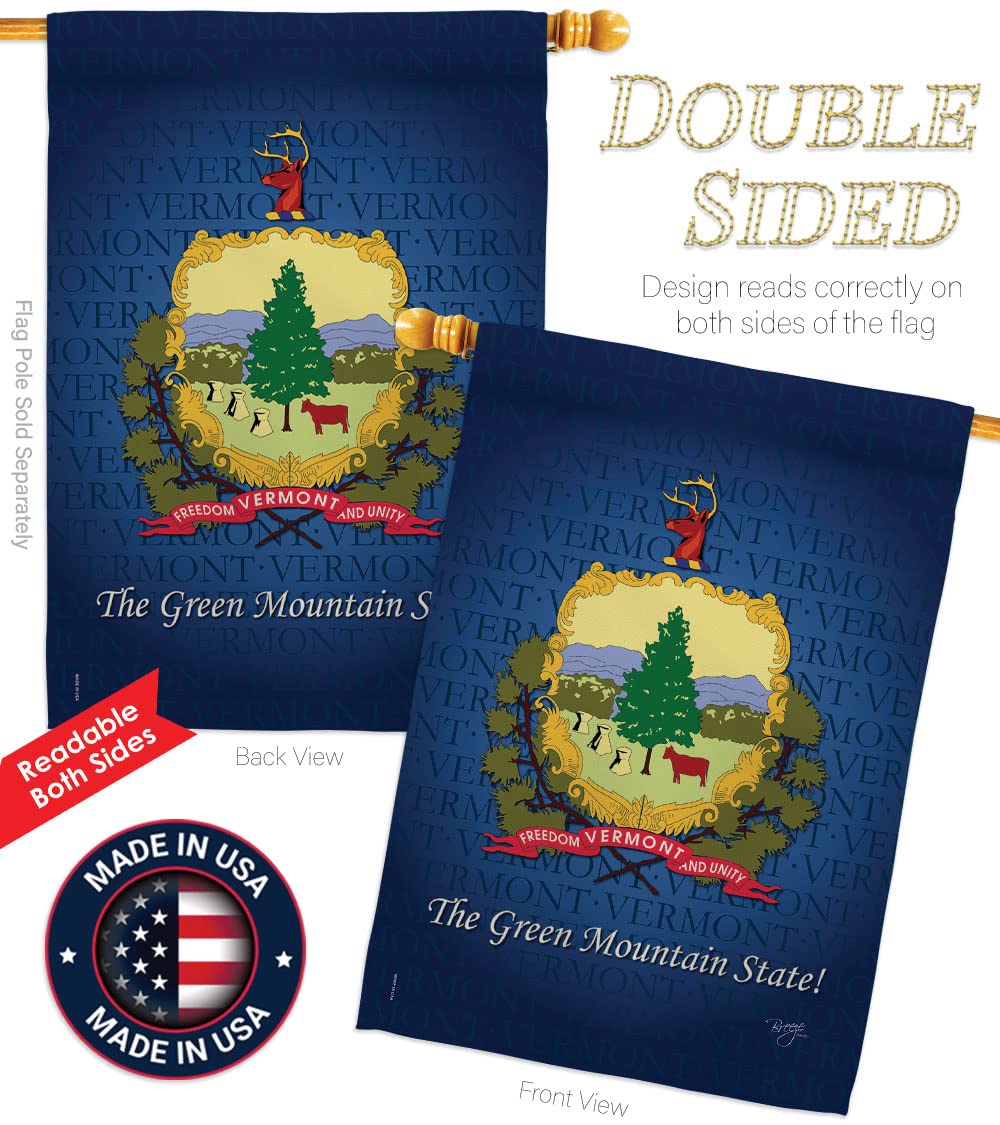 Vermont Americana House Flag Set 28x40