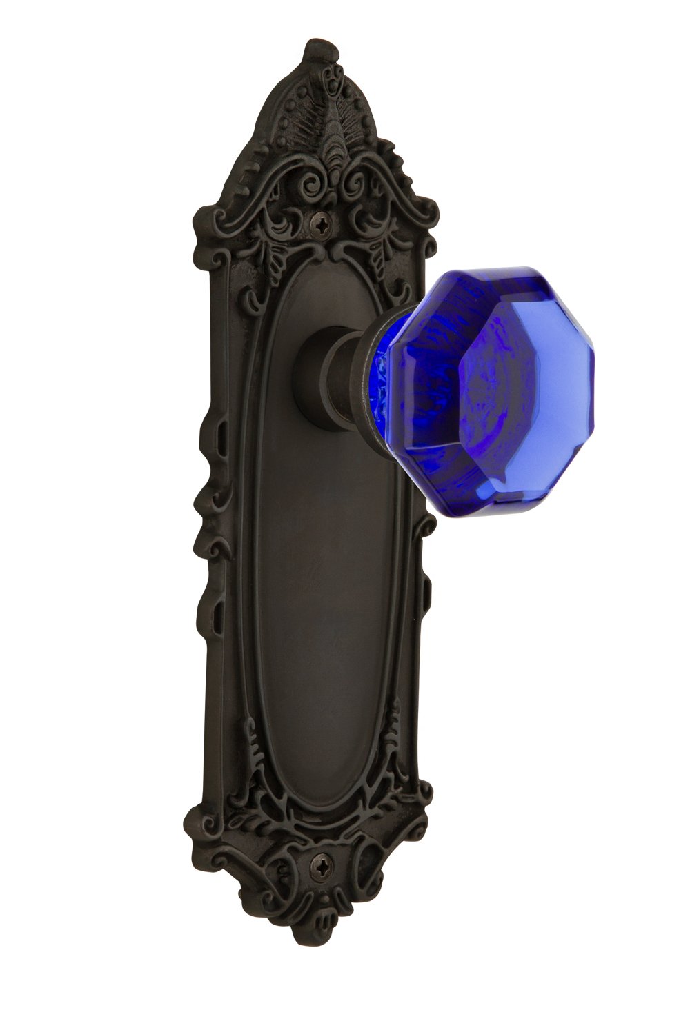 Nostalgic Warehouse 721324 Victorian Plate Passage Waldorf Cobalt Door Knob - Oil-Rubbed Bronze Finish, 2.375