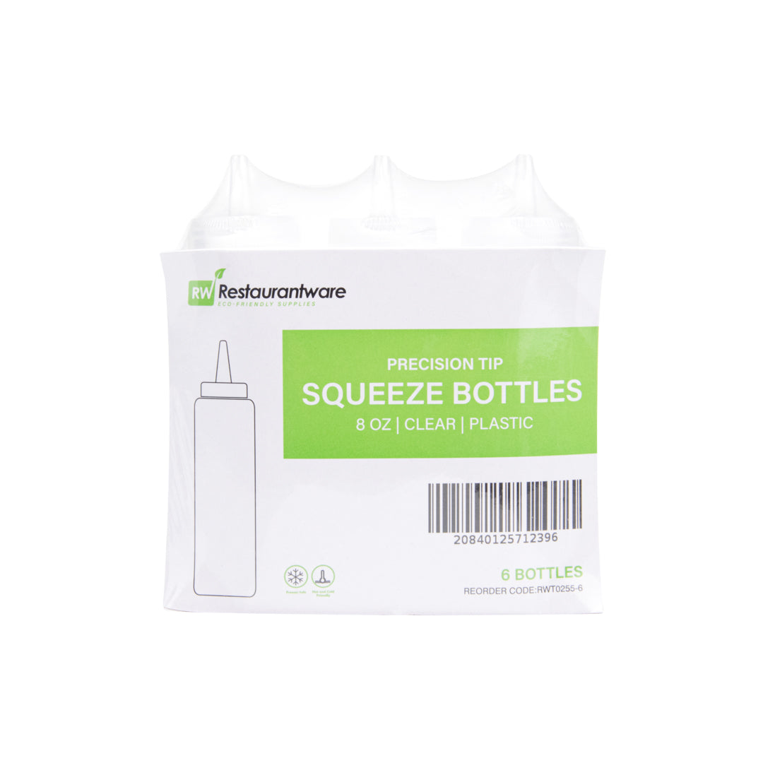 8 oz Clear Plastic Squeeze Bottles with Precision Tip - 2