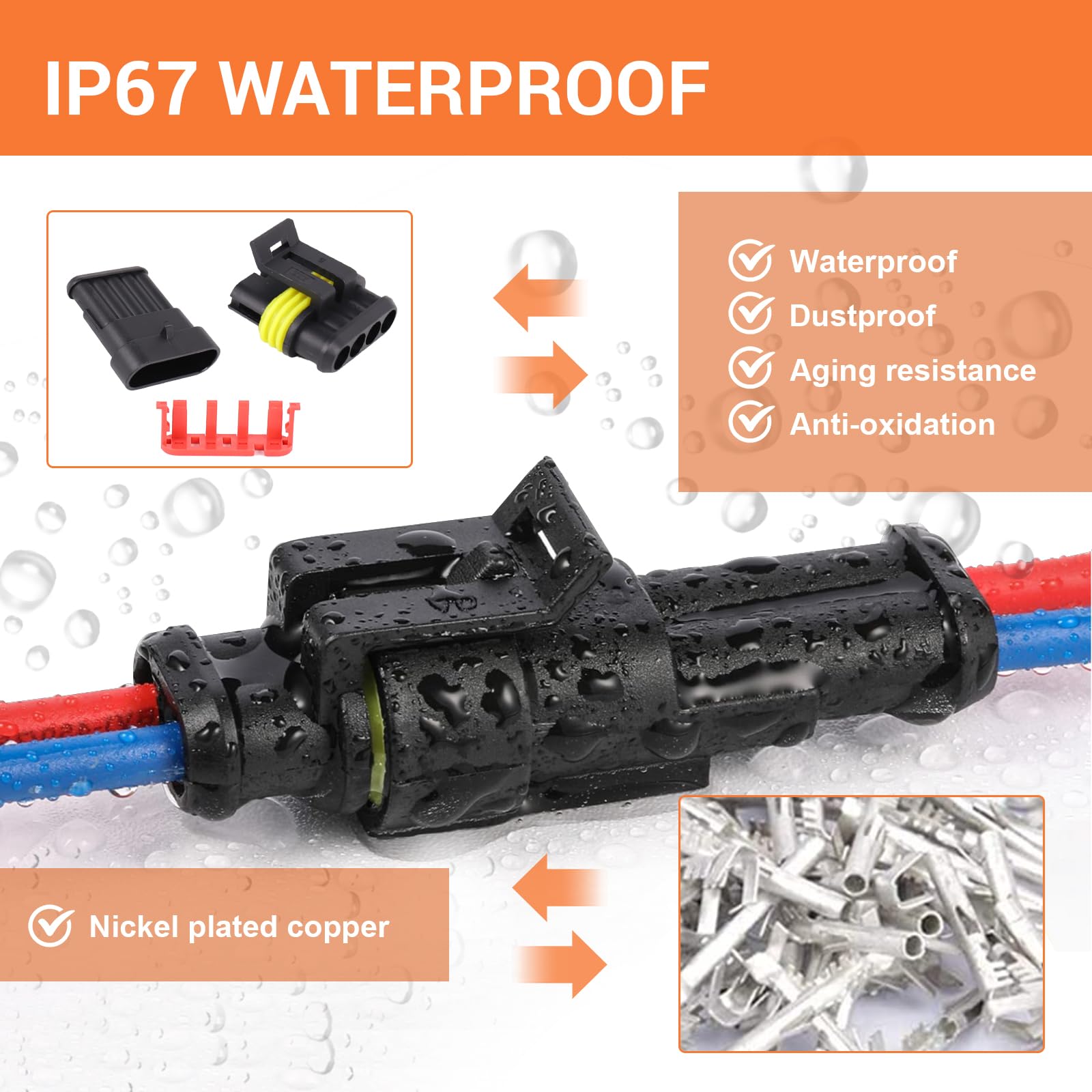 Professional Ratcheting Crimping Tool Kit with 709PCS Waterproof Automotive Wire Connectors (1/2/3/4/5/6 Pin) - Complete Electrical Wiring Solution for Cars, Trucks, Boats & DIY Projects - Ideal for Automotive Repairs, Marine Wiring & Home Electrical Work
