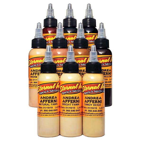 Eternal Ink Andrea Afferni Portrait Series 1 oz Tattoo Ink Set - Professional Tattoo Artist Supplies for Realistic Portrait Tattoos