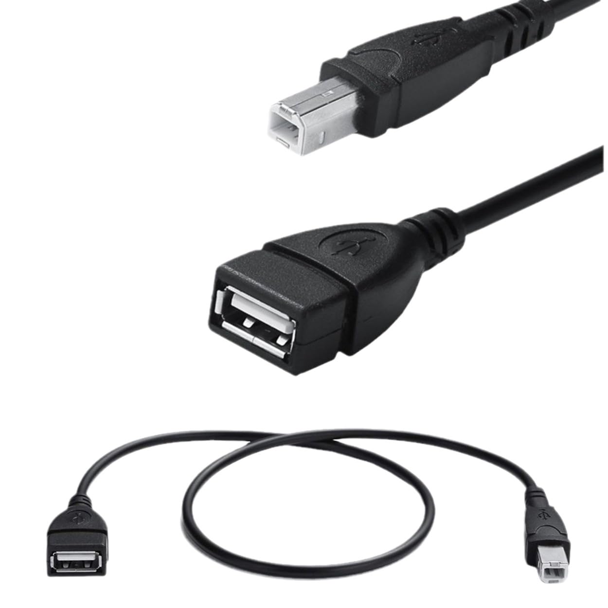 Premium USB A to USB B Printer Cable 2.0 High-Speed Data Transfer Cord (0.5M/1.64FT) - Compatible with HP, Canon, Dell, Epson, Brother, Lexmark, Xerox Printers, Scanners & External Hard Drives | Perfect for Home Office, Small Business & Tech Setups