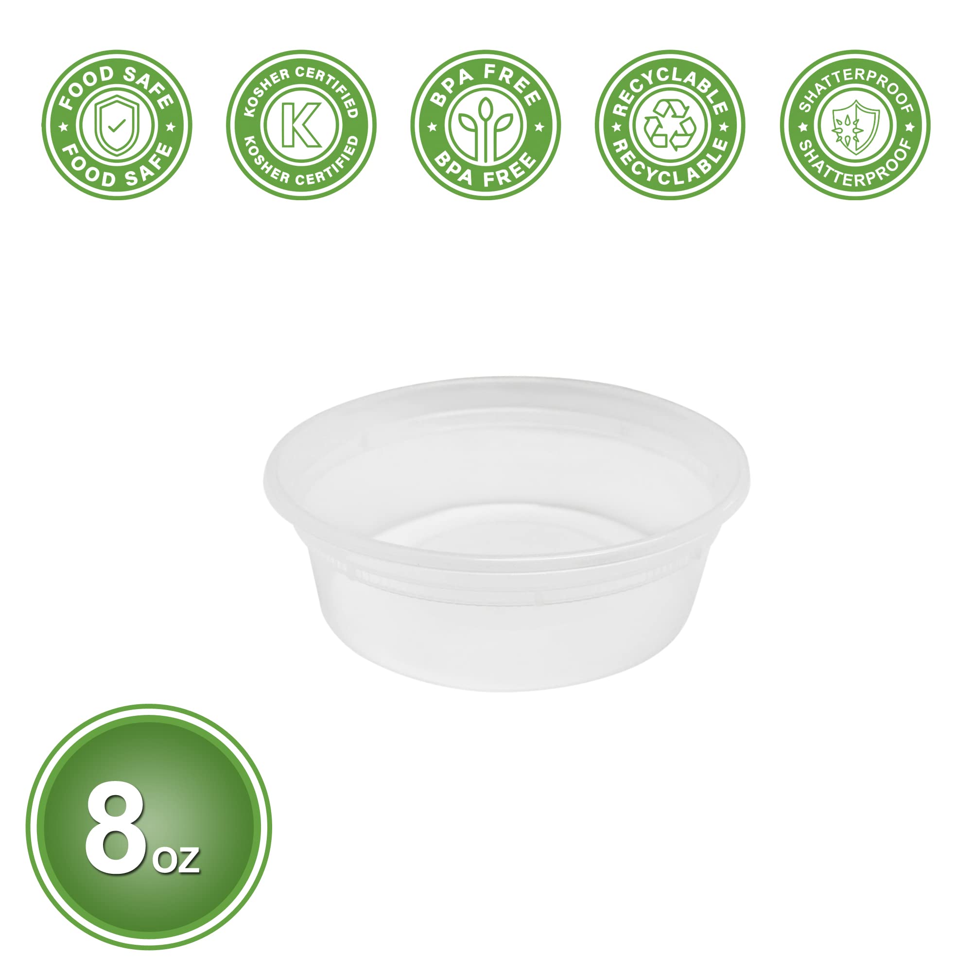 8 oz. Clear Plastic Deli Containers with Lids - 48 Pack BPA-Free, Microwave Safe & Leak-Proof Food Storage Containers for Meal Prep, Takeout, Party Snacks & Leftovers