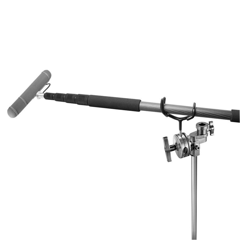 Professional Microphone Boom Pole Holder - Adjustable & Lightweight Audio Support for Recording, Streaming & Podcasting - Perfect for Studios & Outdoor Shoots (Black)