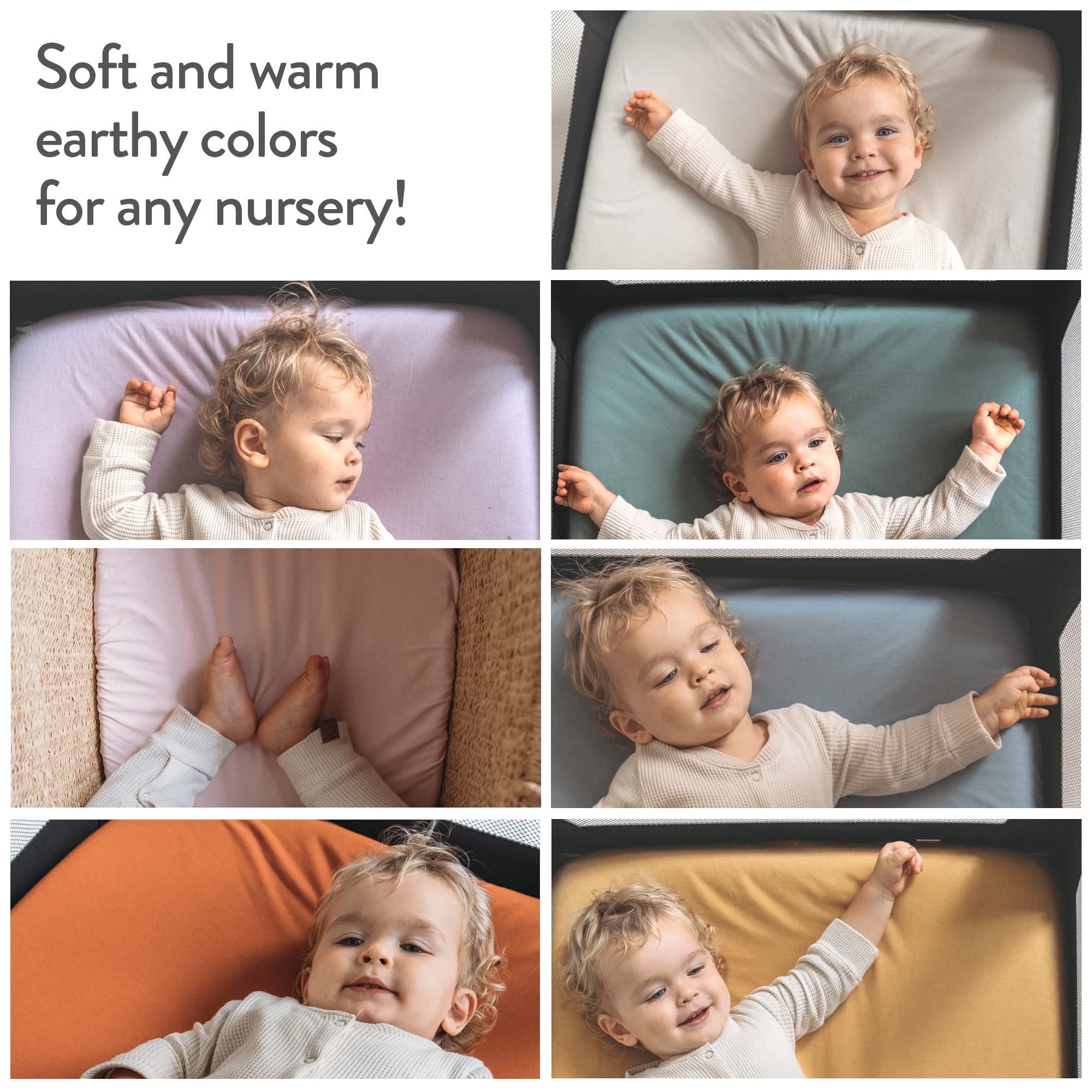 Soft 100% Jersey Cotton Bassinet Fitted Sheets for Mika Micky Bedside Sleeper - 2 Pack (Mustard Yellow + Burnt Orange) - Perfect for Nursery, Baby Crib & Co-Sleeping