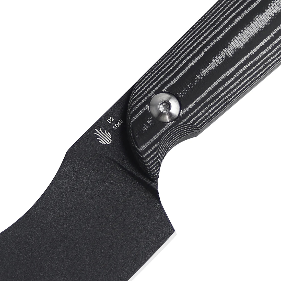 Kizer 1040 Harpoon Fixed Blade Knife - Black Coated Plain Blade with Black Micarta Handle & Kydex Sheath | Outdoor Survival, Hunting, Camping, Bushcraft Knife
