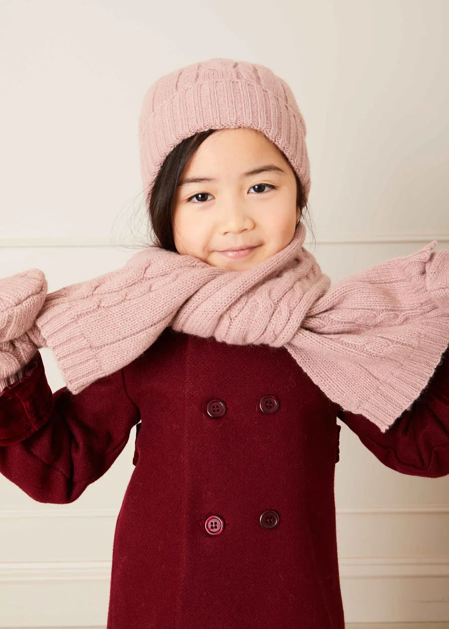 Soft Cable Knit Scarf for Women - Warm Winter Fashion Accessory in Light Pink | Perfect for Cold Weather, Office Wear & Holiday Outfits