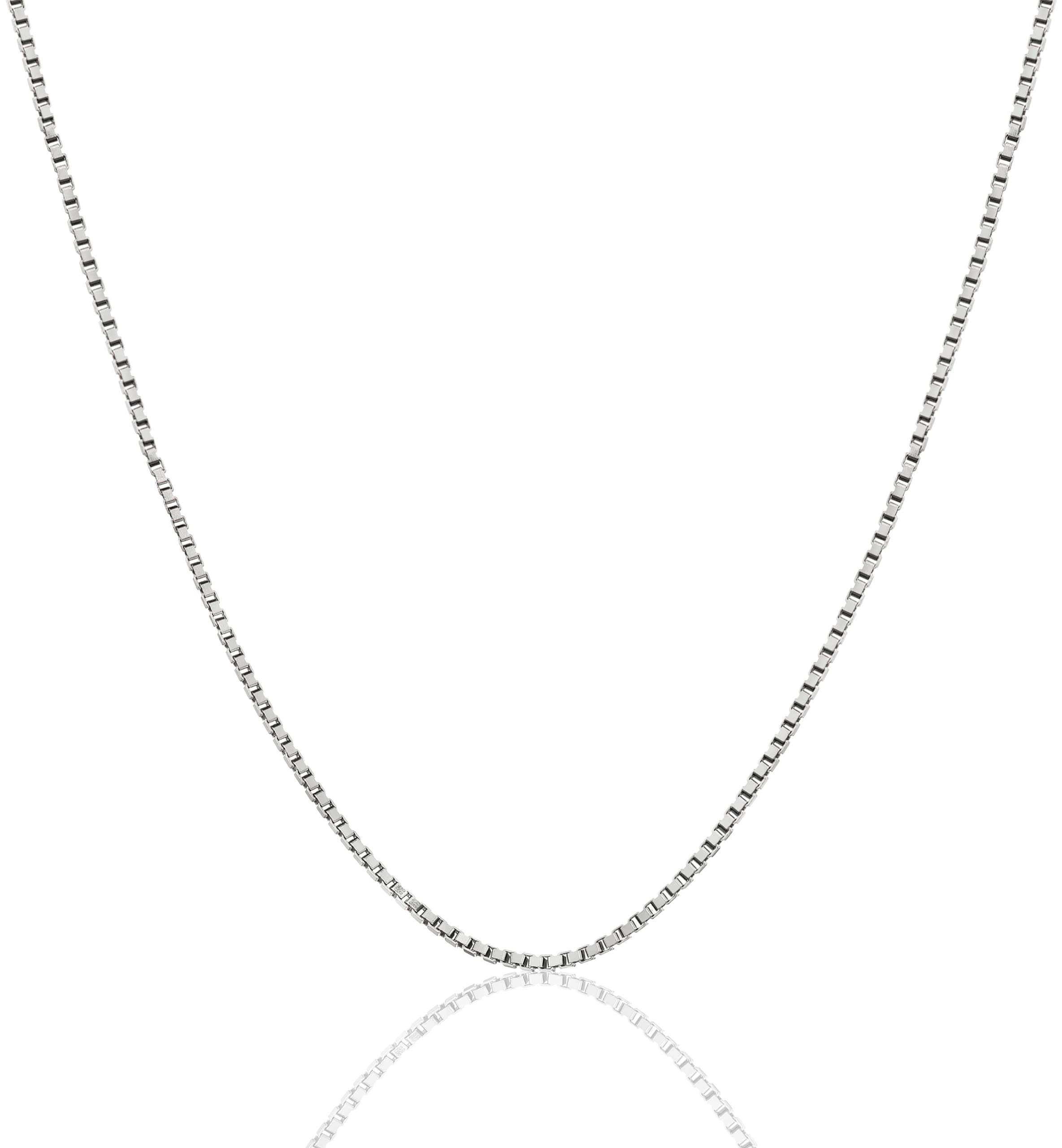 Savlano 925 Sterling Silver 1.5MM Box Chain Necklace for Women & Men - Italian Made Jewelry with Gift Box - Perfect for Everyday Wear, Gifts & Special Occasions