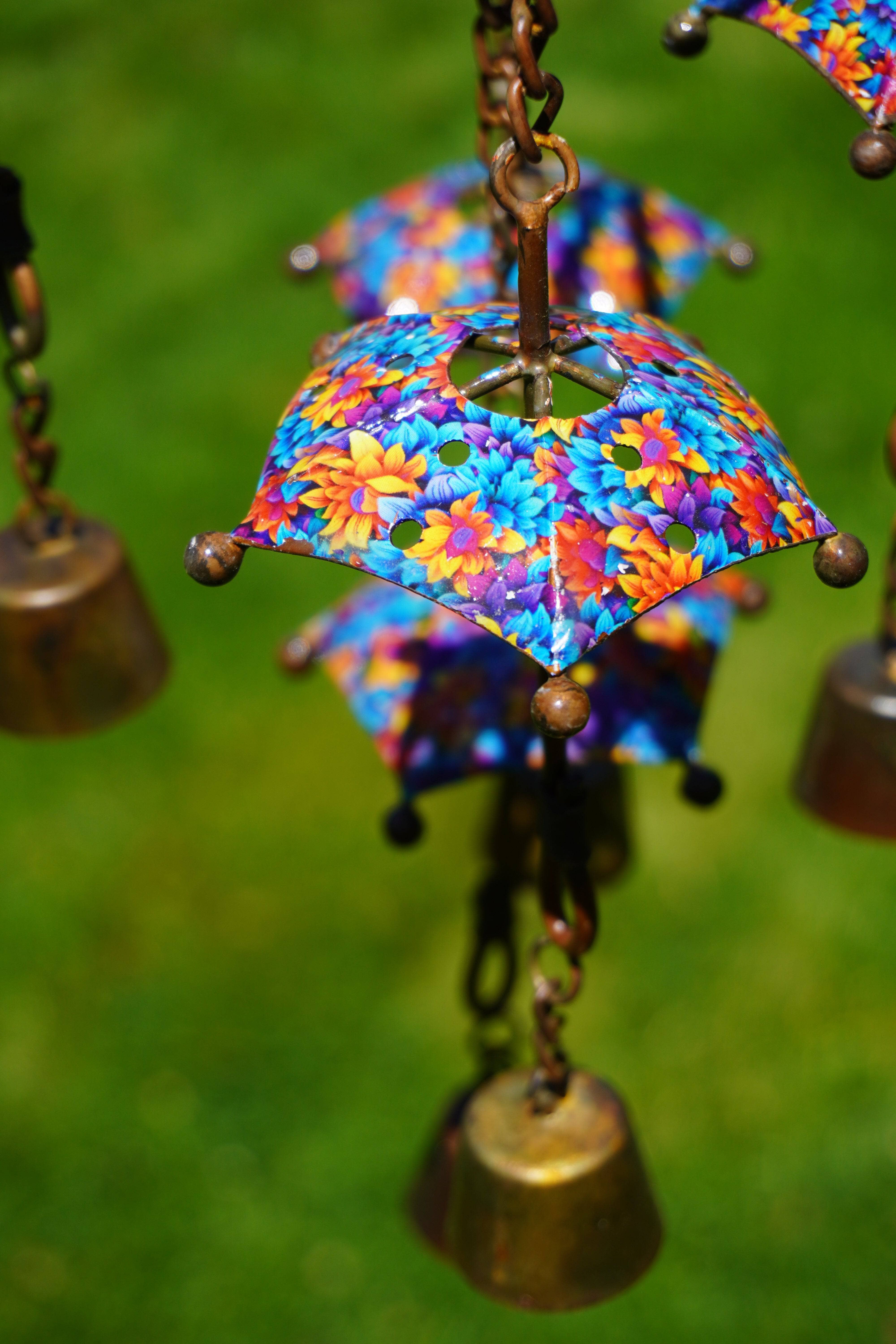 Floral Umbrella Hanging Mobile - Handmade Nursery Decor for Baby Girls Room, Boho Chic Ceiling Ornament, Wind Chime for Bedroom & Living Room - Perfect for Baby Showers, Birthdays & Home Decor