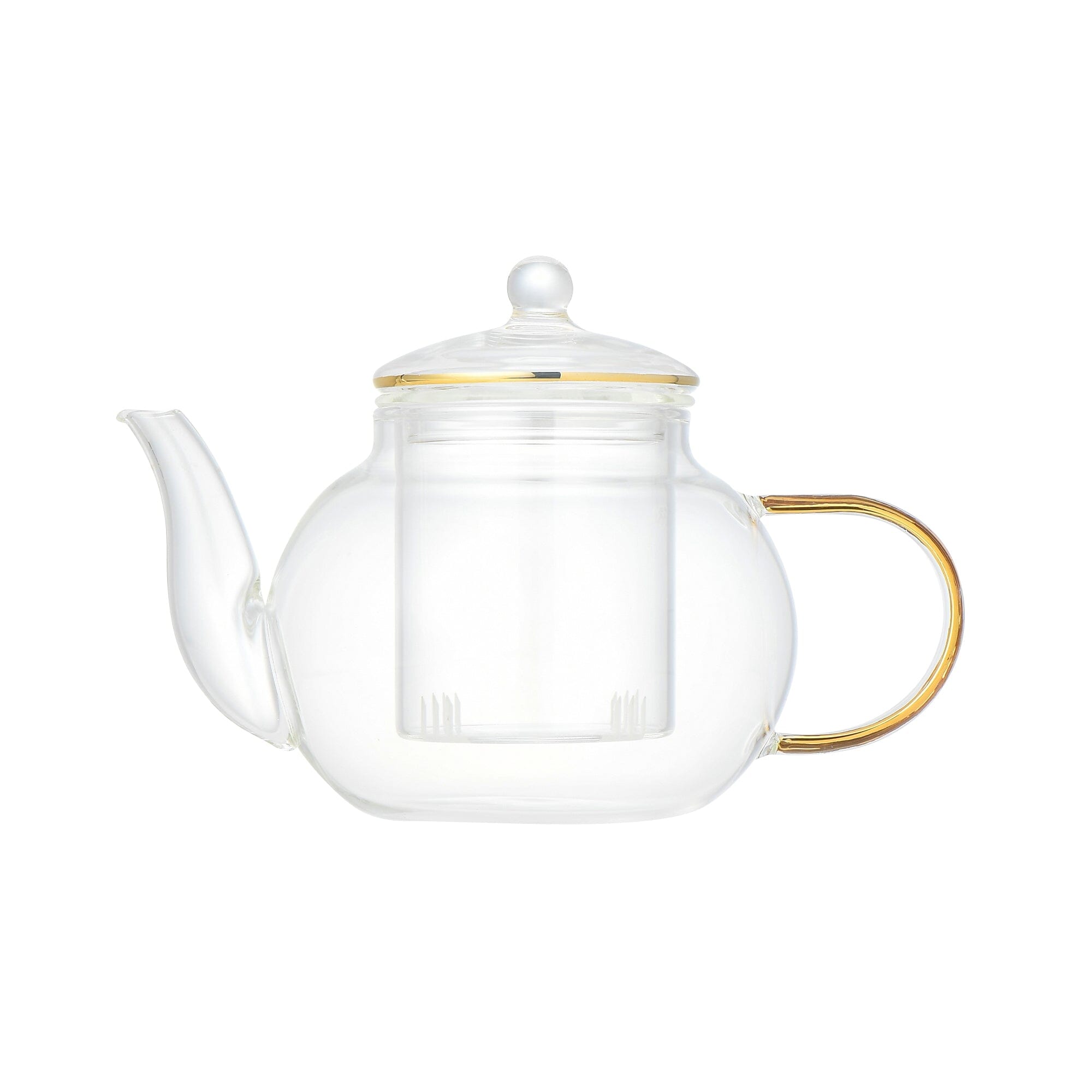 Premium Clear Glass Teapot with Gold Accents - Perfect for Loose Leaf Tea, Herbal Infusions & Home Decor - Ideal for Tea Lovers, Gift Giving & Cozy Afternoons