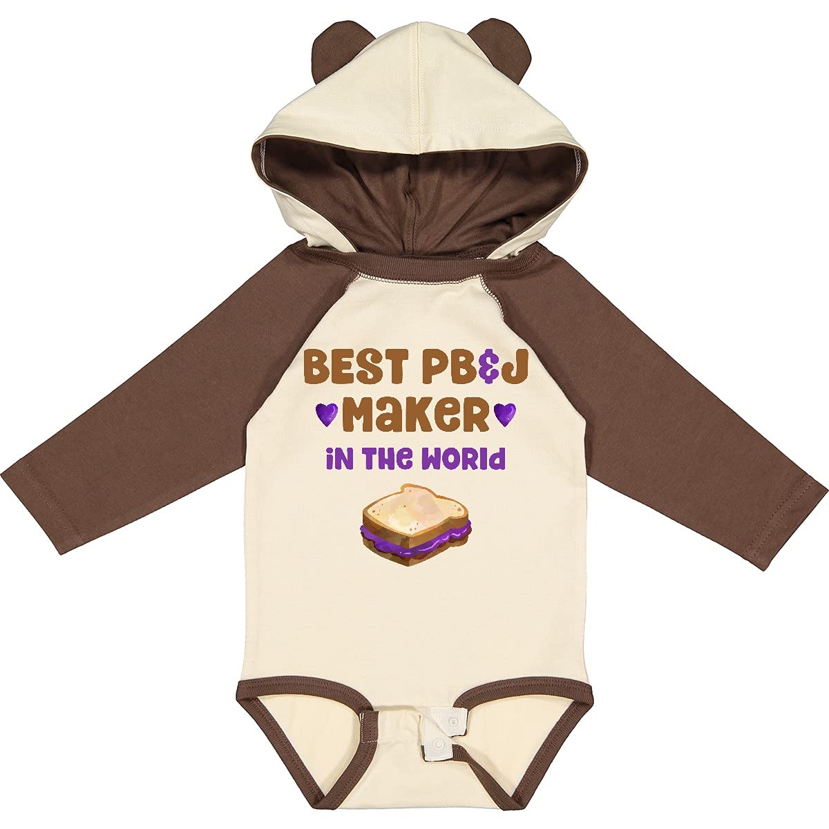 Best PBJ Maker Long Sleeve Baby Bodysuit - Adorable Peanut Butter & Jelly Design - Soft Cotton Infant Romper for Playtime & Family Photos