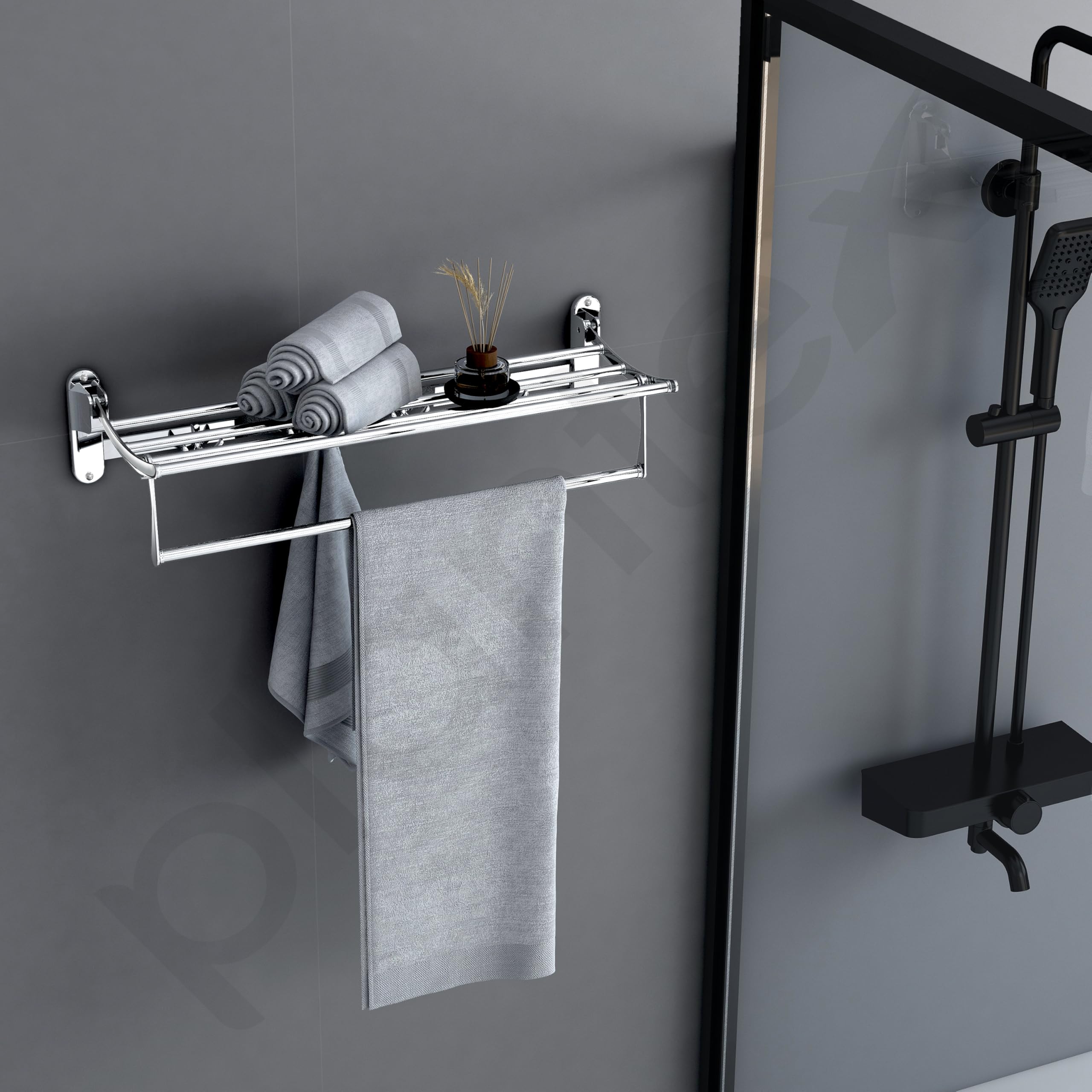 Plantex 24-Inch Chrome Stainless Steel Towel Hanger - Bathroom Towel Rack, Wall Mounted Towel Holder, Durable Bathroom Accessories (Pack of 16) - Perfect for Spa, Hotel, Gym & Home Bathroom Organization