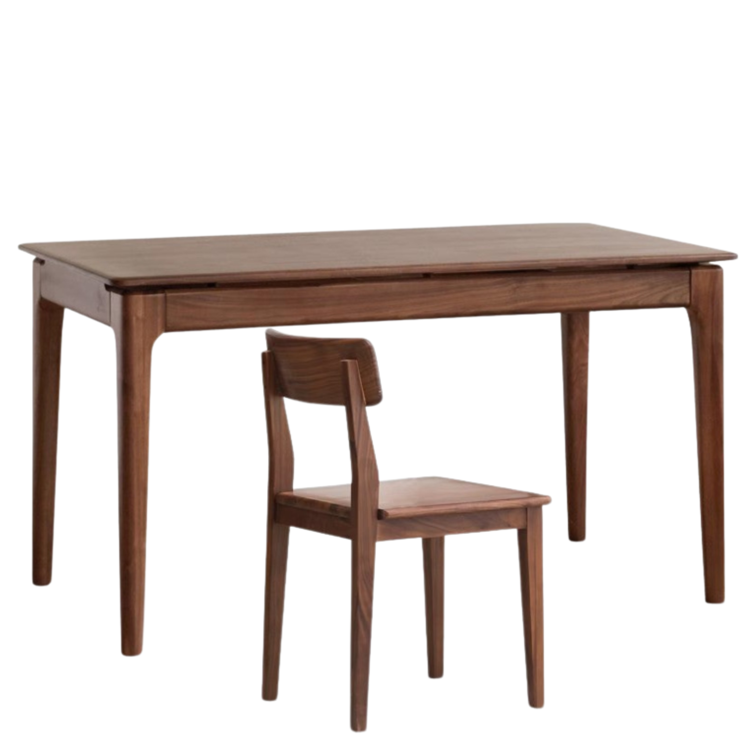 63.0×33.5×29.7 inch / 160×85×75.5 cm / Rich Dark Walnut Color / dining table + 4 chairs