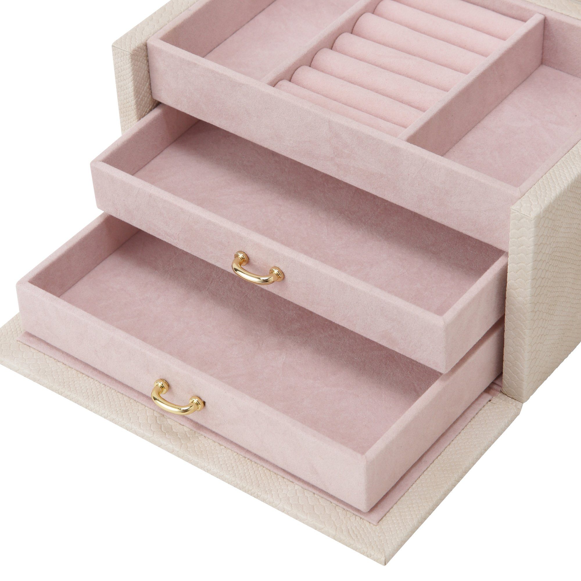 Flavia Small Ivory Jewelry Box - Elegant Storage for Rings, Necklaces & Earrings - Perfect for Travel, Home & Gift Giving