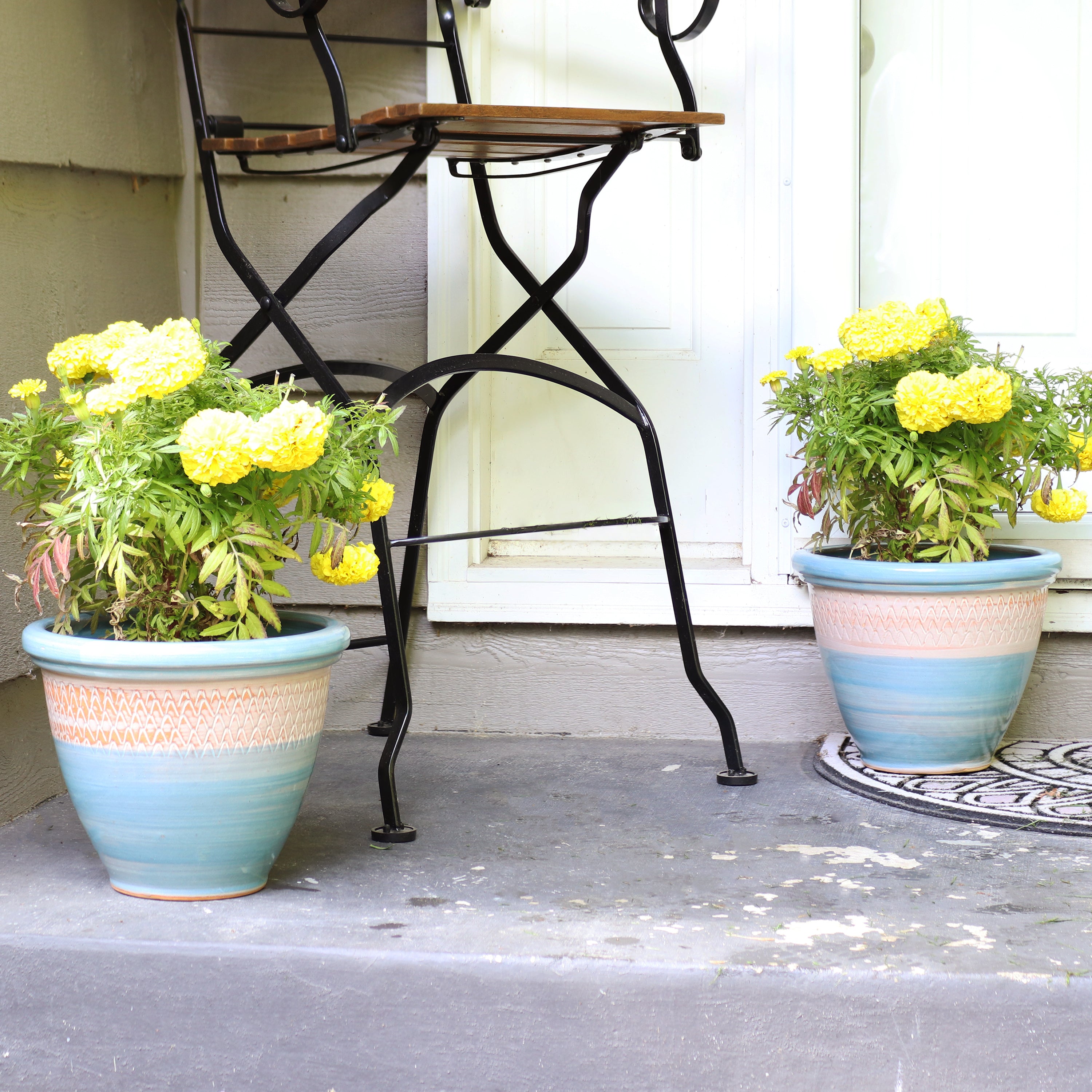 Sunnydaze Set of 2 Indoor/Outdoor Ceramic Planters - 12 Inch Decorative Flower Pots for Home, Garden, Patio & Balcony Decor