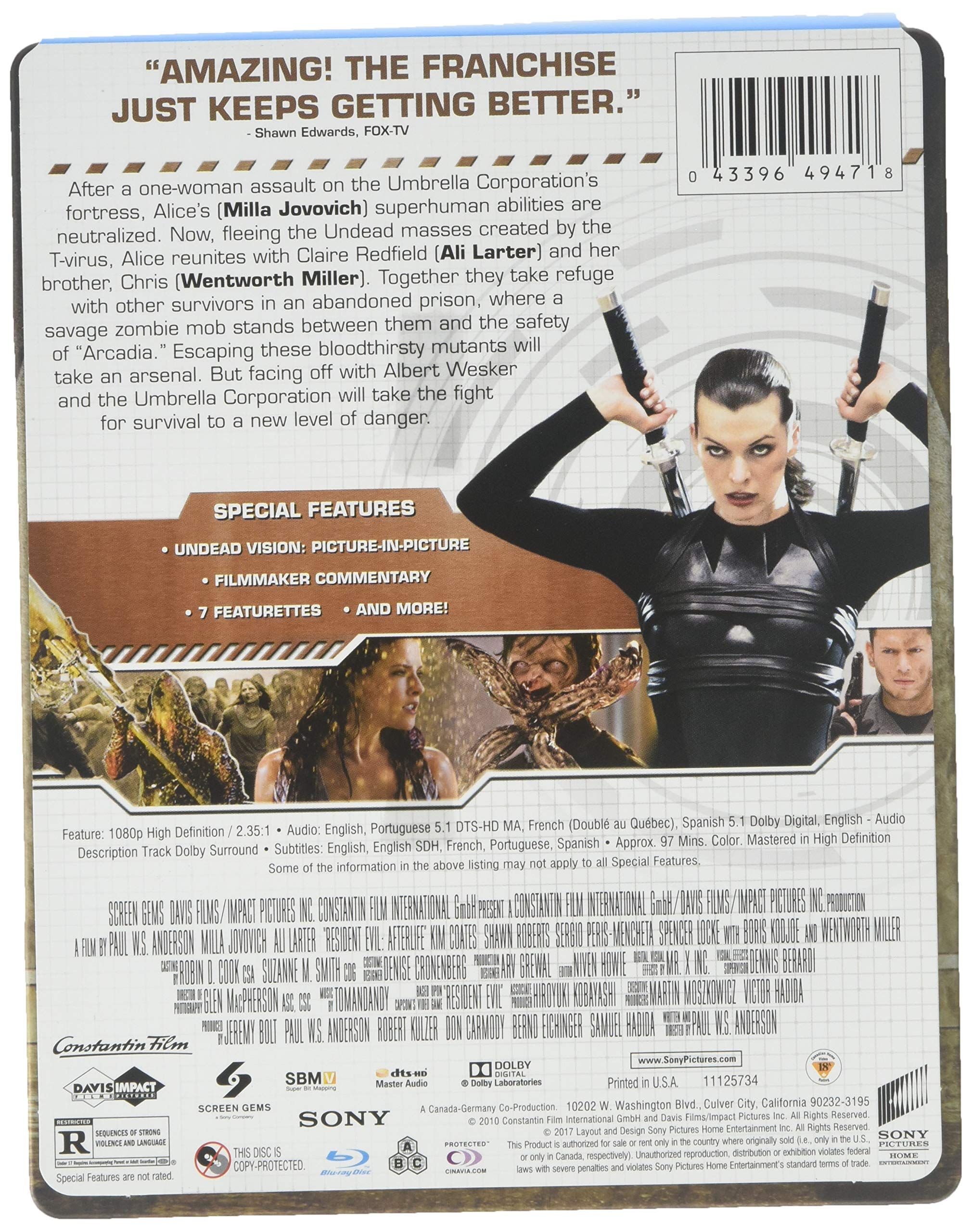 Resident Evil: Afterlife - Action-Packed Zombie Horror Movie | Buy on Blu-ray & DVD | Perfect for Halloween Movie Nights & Sci-Fi Fans